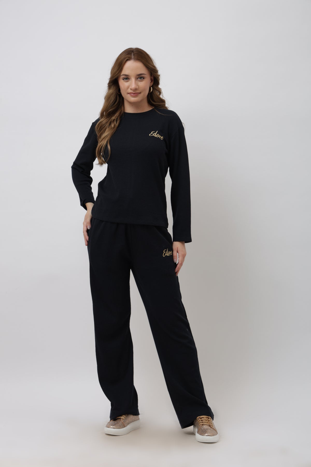 Isel Black Full Sleeve Co-ord Set