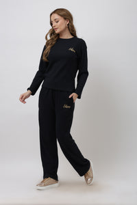 Isel Black Full Sleeve Co-ord Set