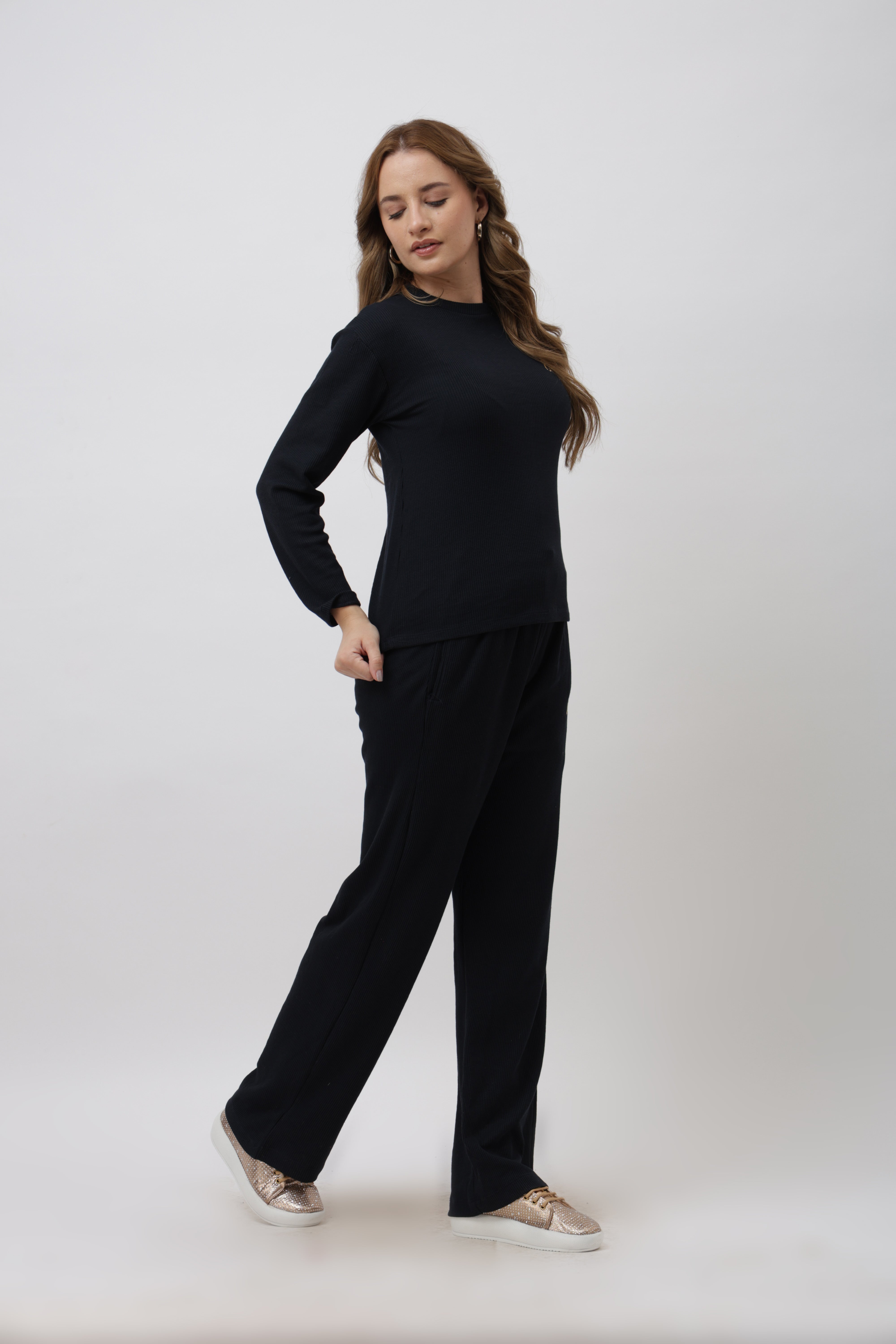 Tess Black Full Sleeve T-Shirt