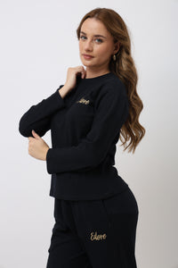 Isel Black Full Sleeve Co-ord Set