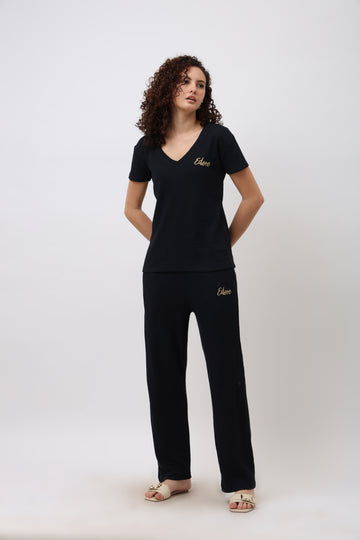 Inoa Navy Blue Ribbed Co-ord Set