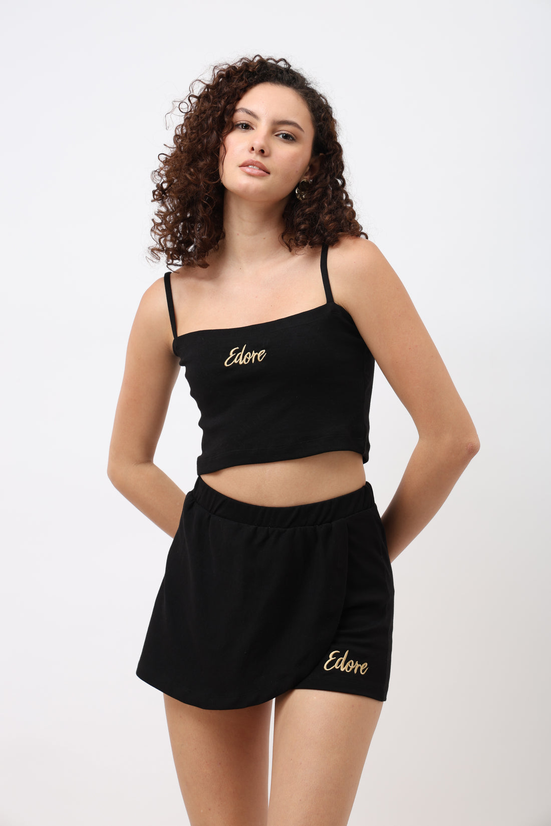Sera Black Cami Crop Top