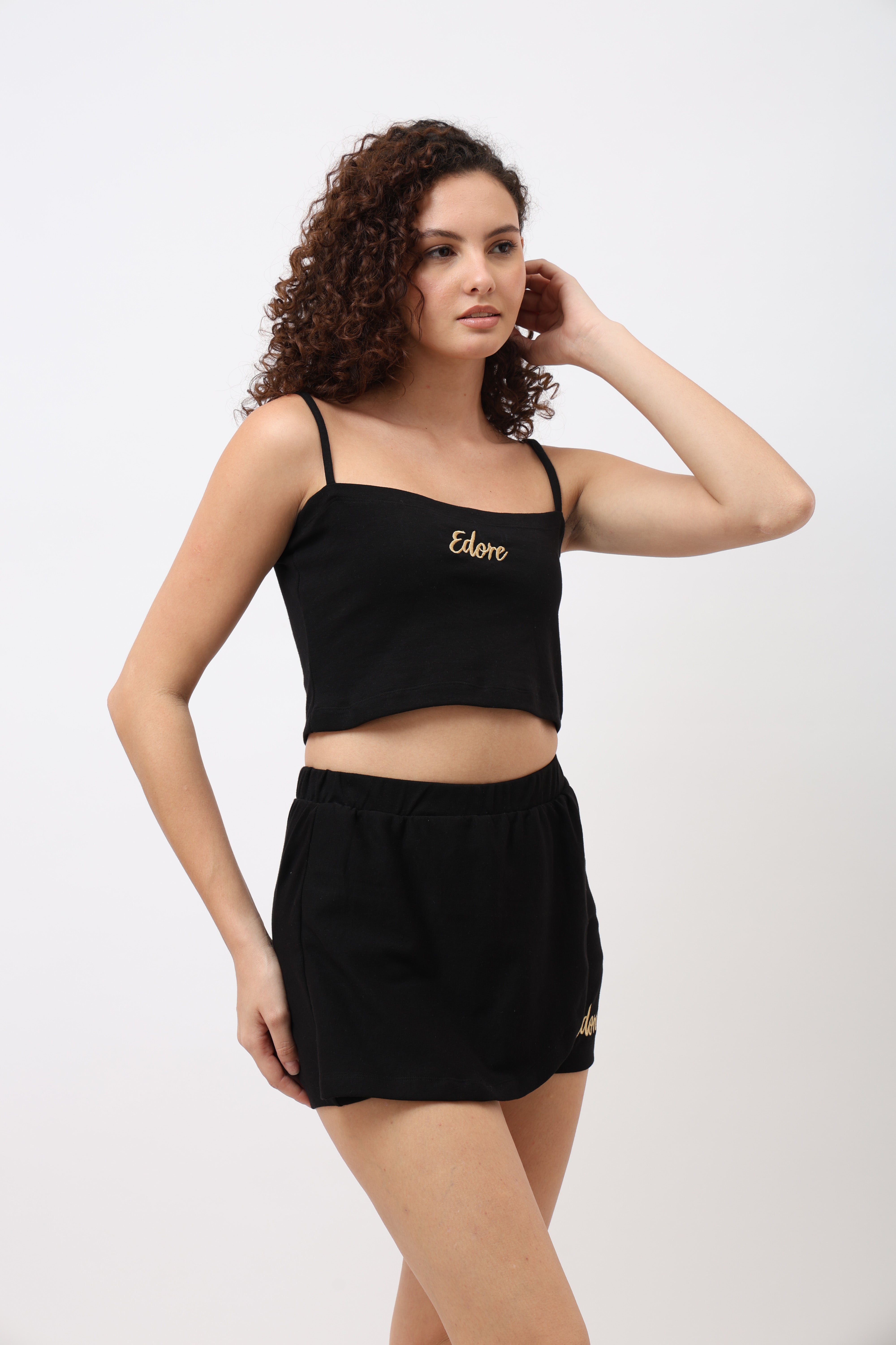 Sera Black Cami Crop Top