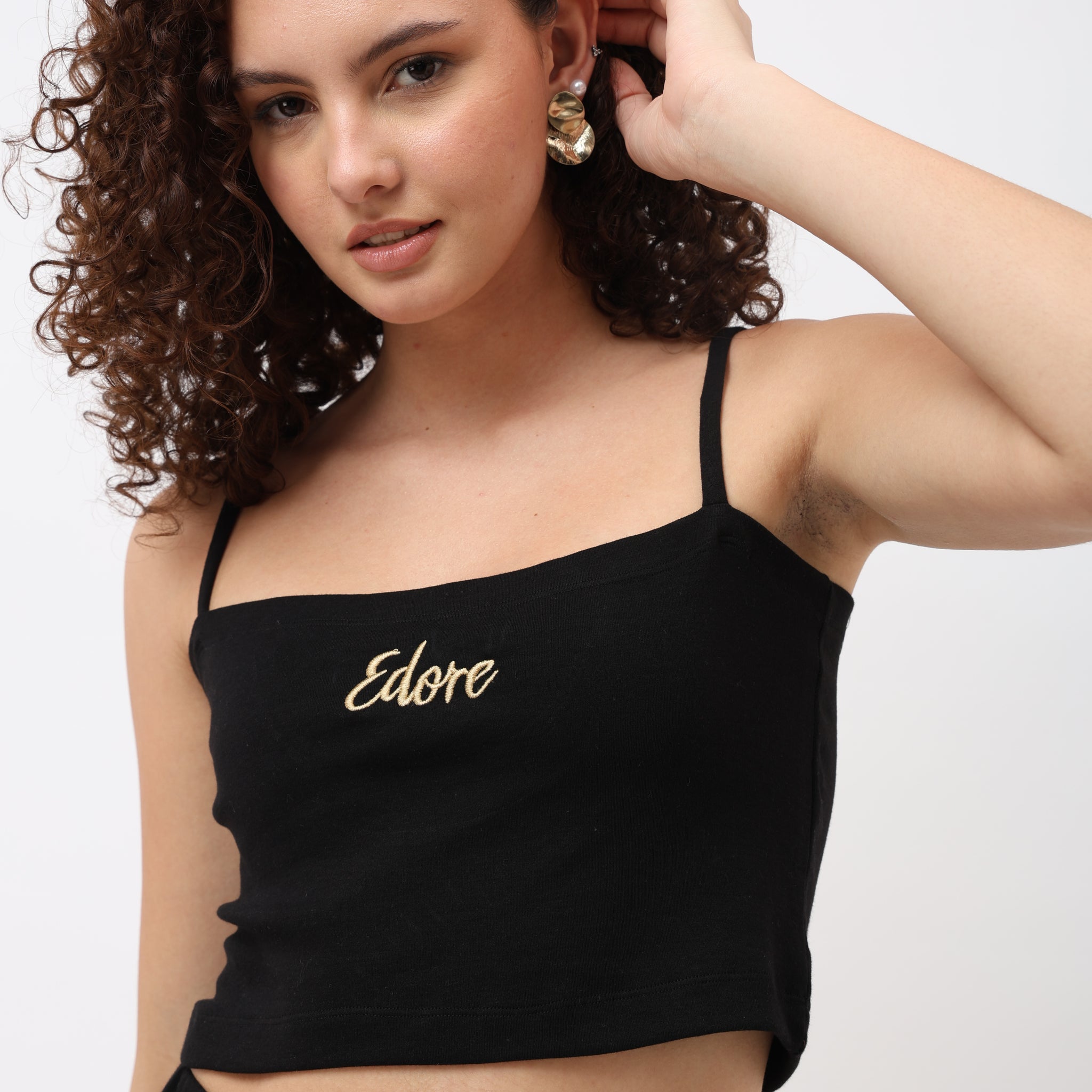 Sera Black Cami Crop Top
