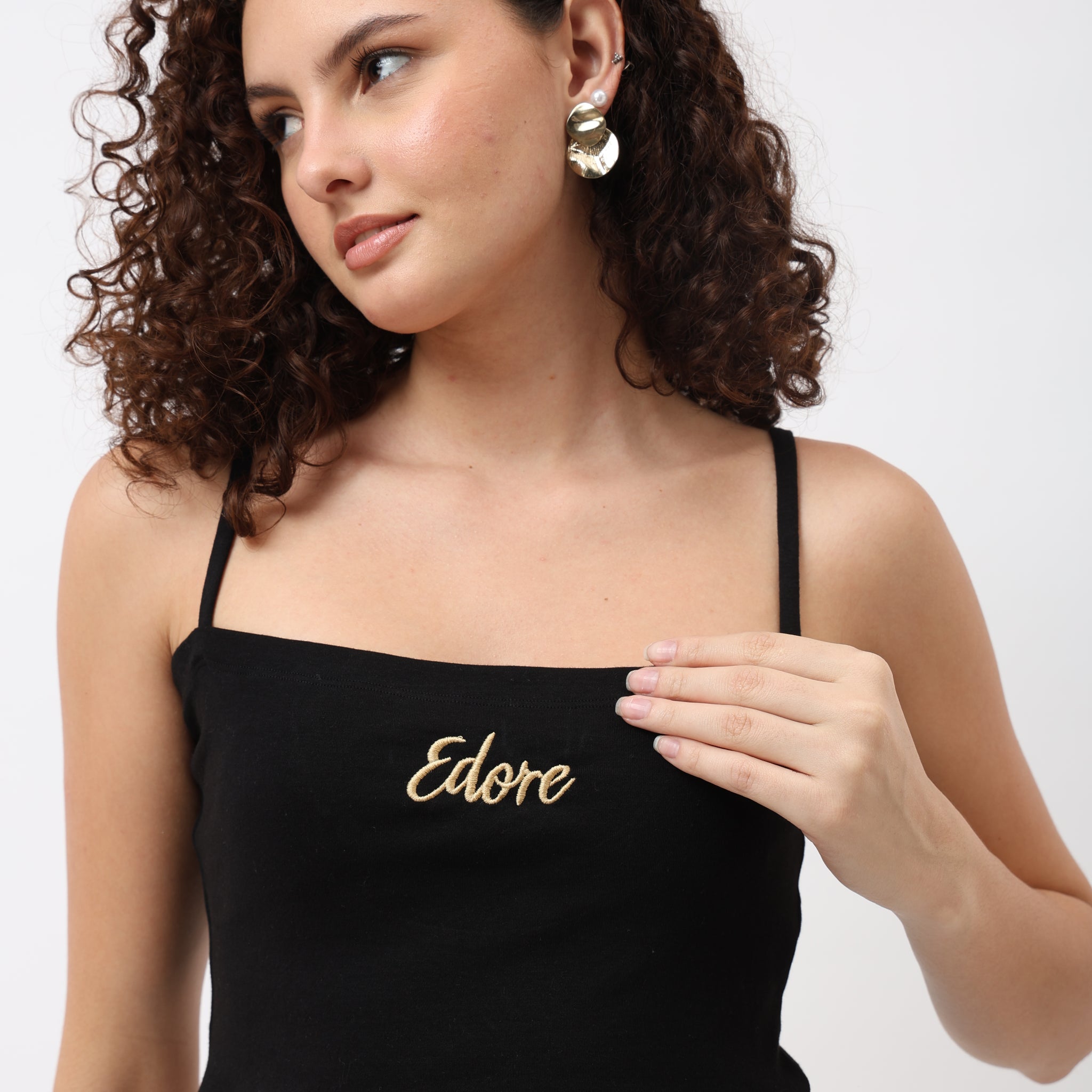 Lune Black Cami Crop Top