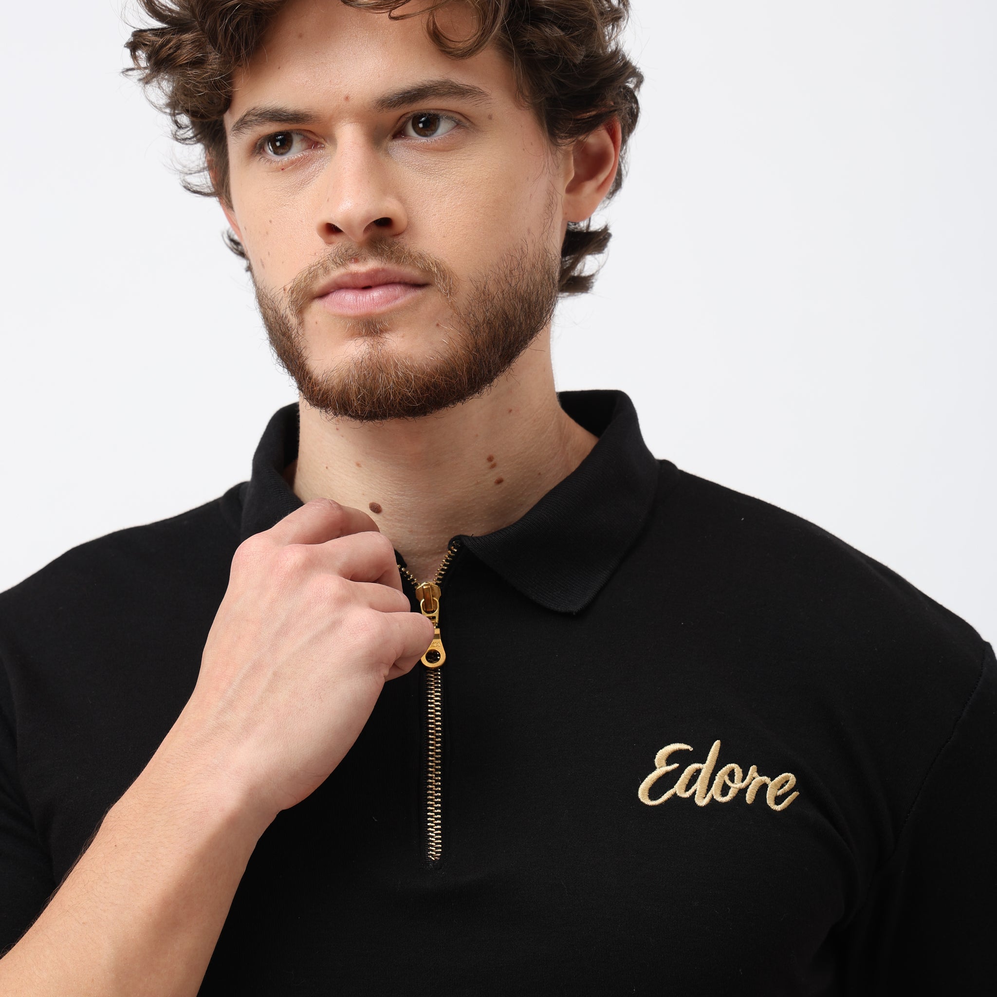 Cairn Unisex Black Half-Zip Polo T-Shirt