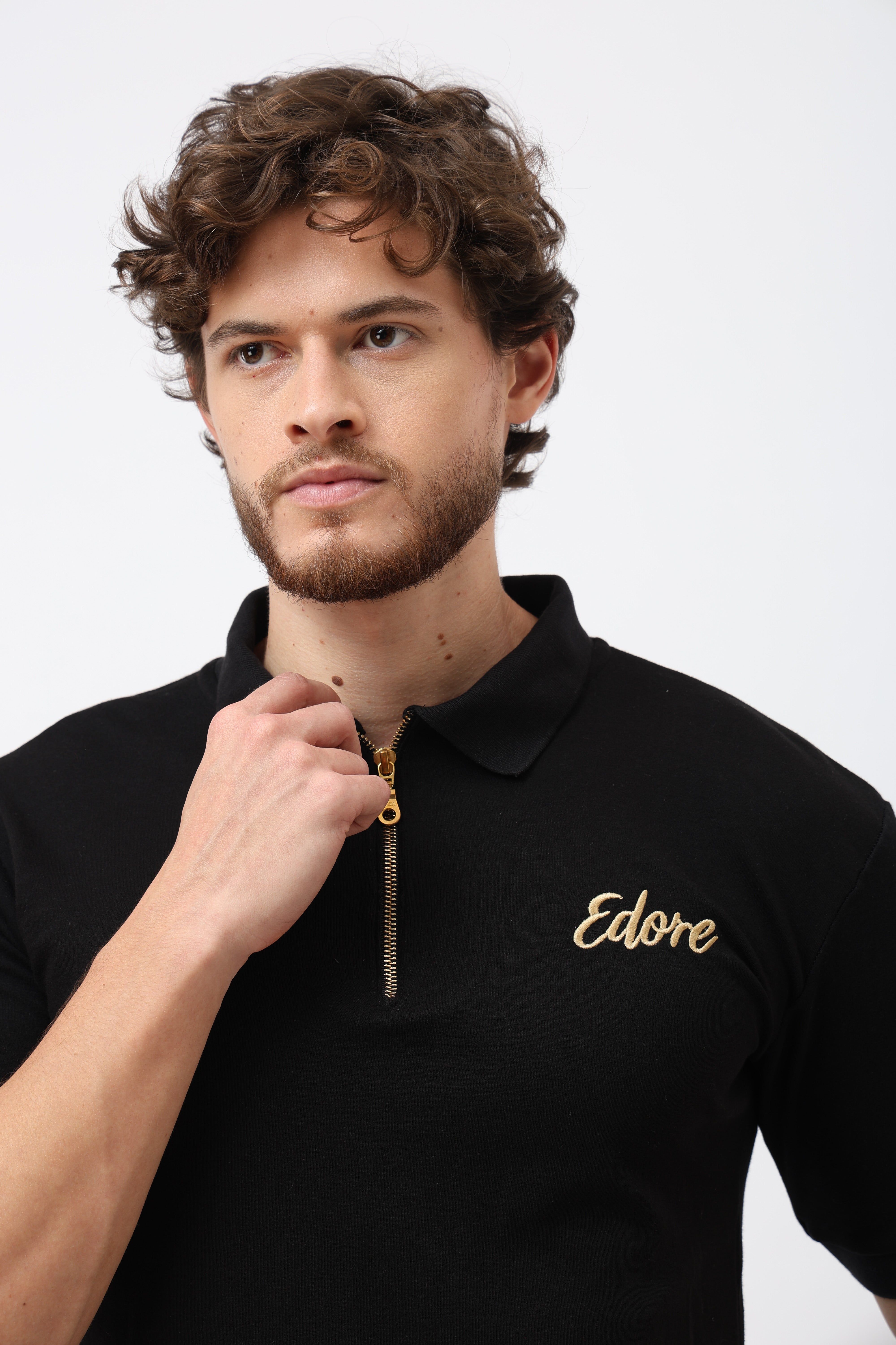 Cairn Unisex Black Half-Zip Polo T-Shirt