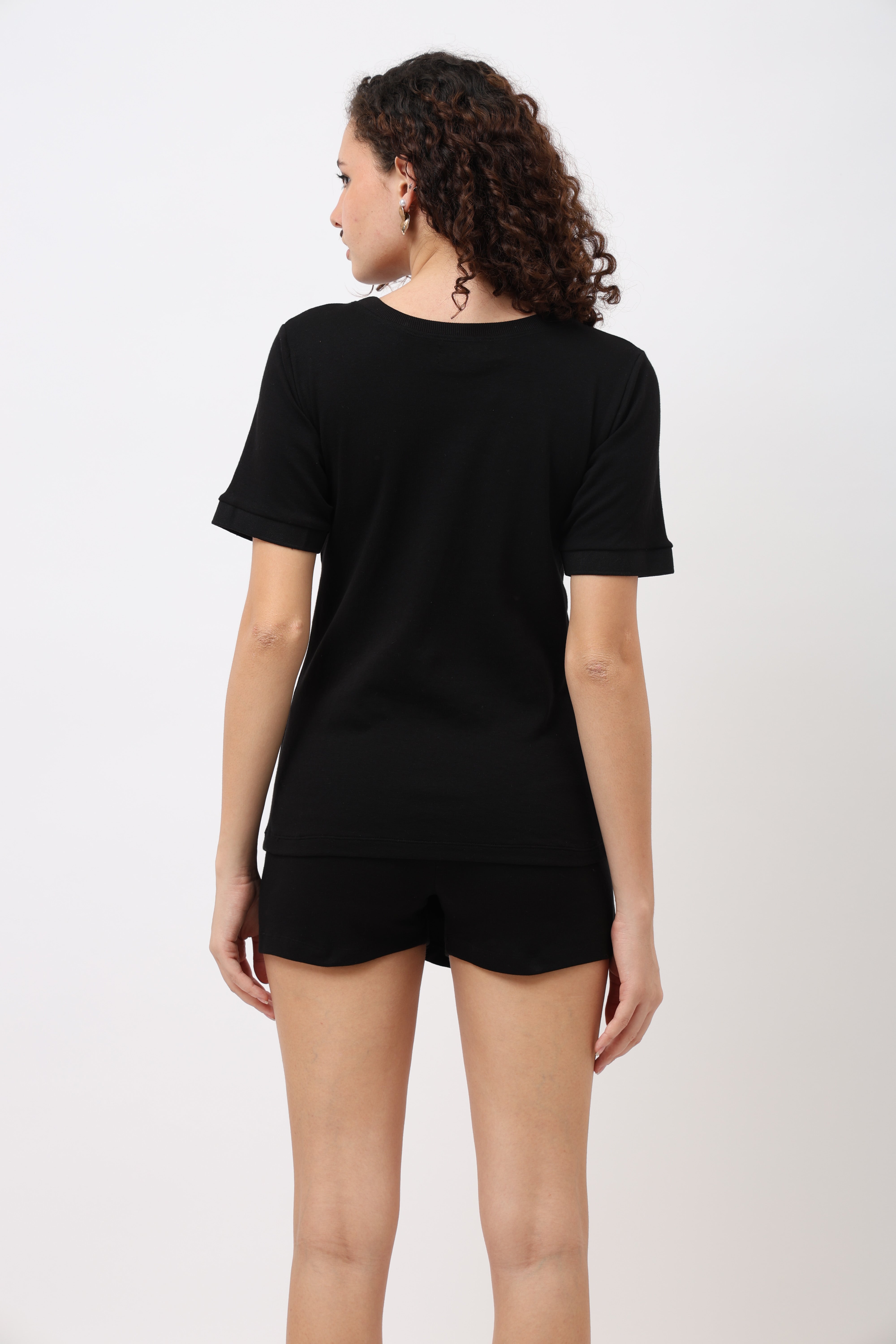 Darin Black Folded Sleeve T-Shirt