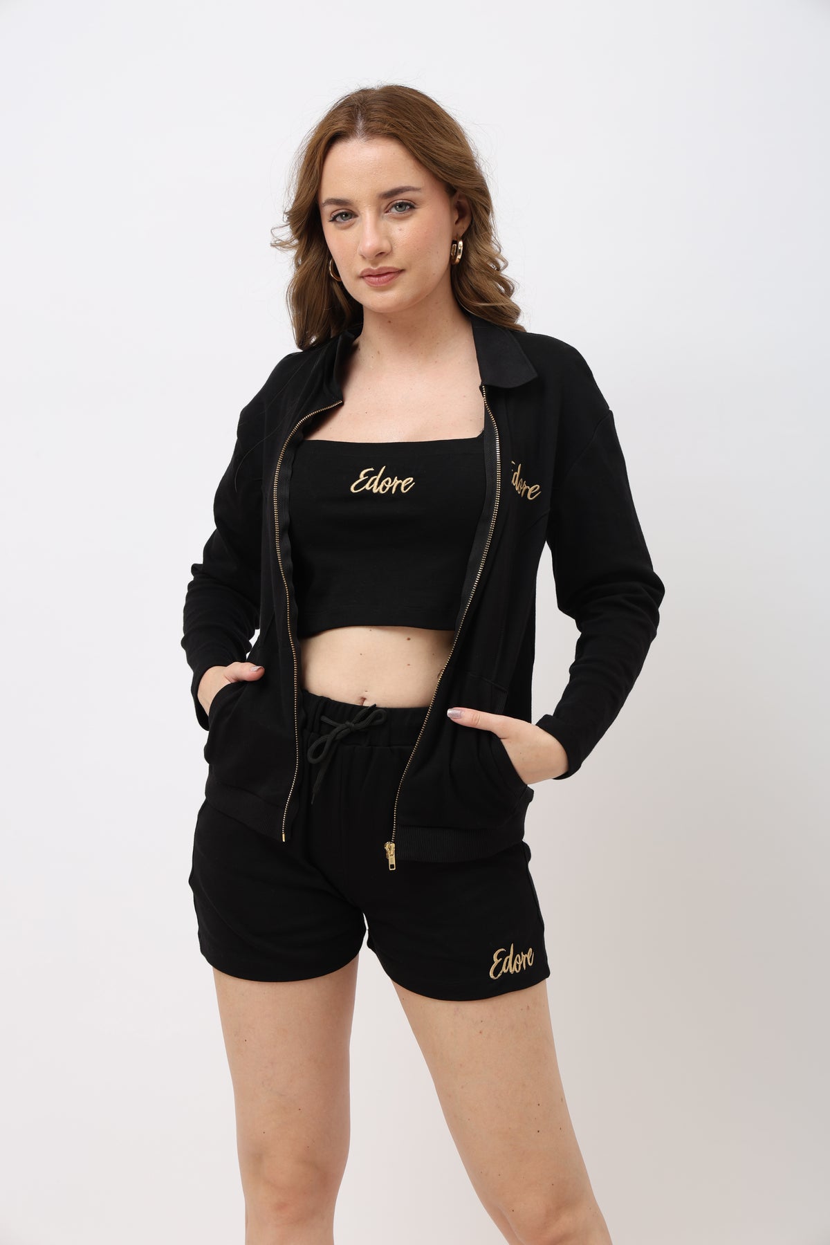 Veyra Black Collar 3 Piece Co-ord Set