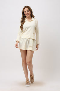 Roux Off White Pleated Skirt