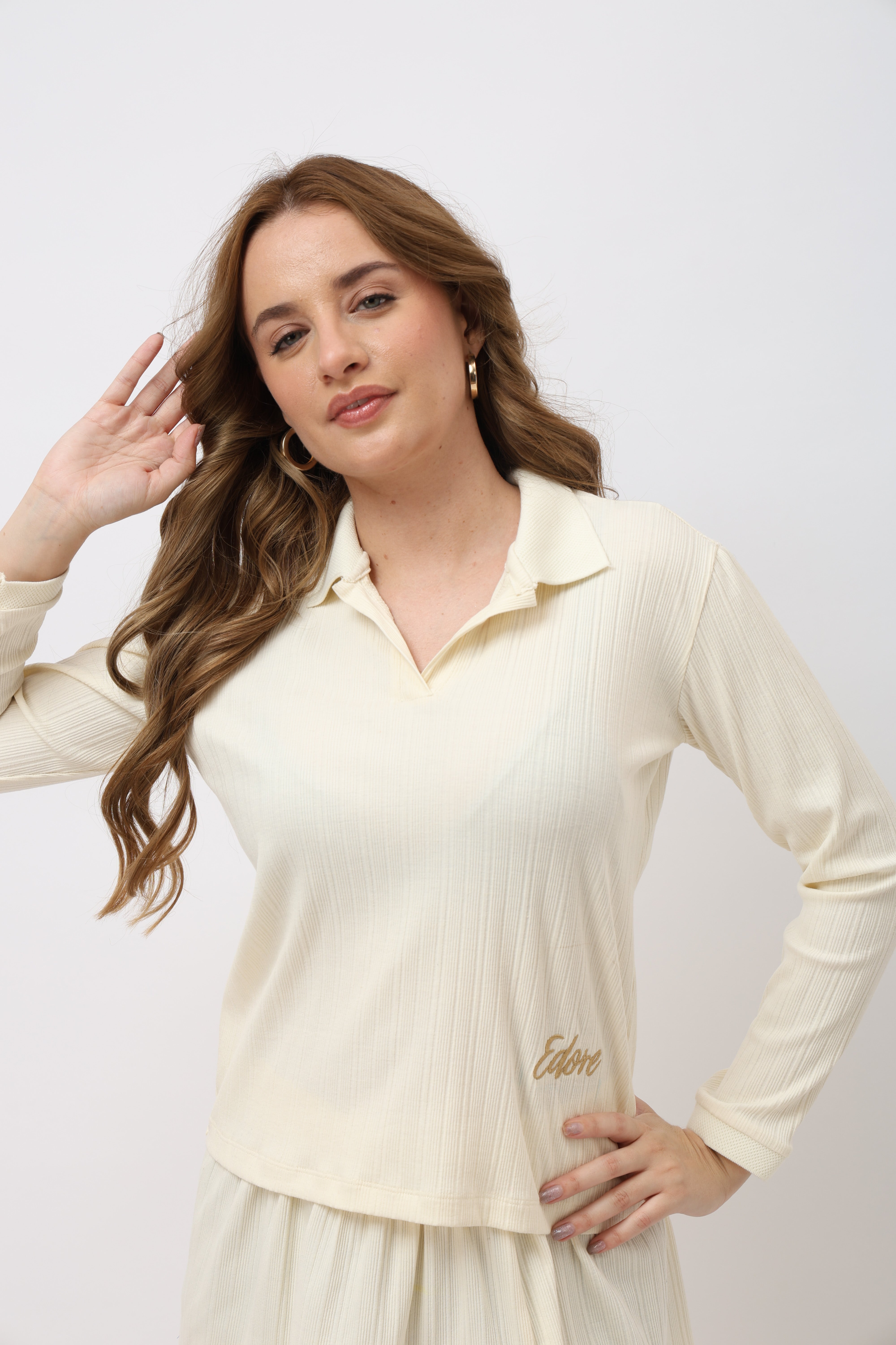 Roux Off White Pleated Skirt