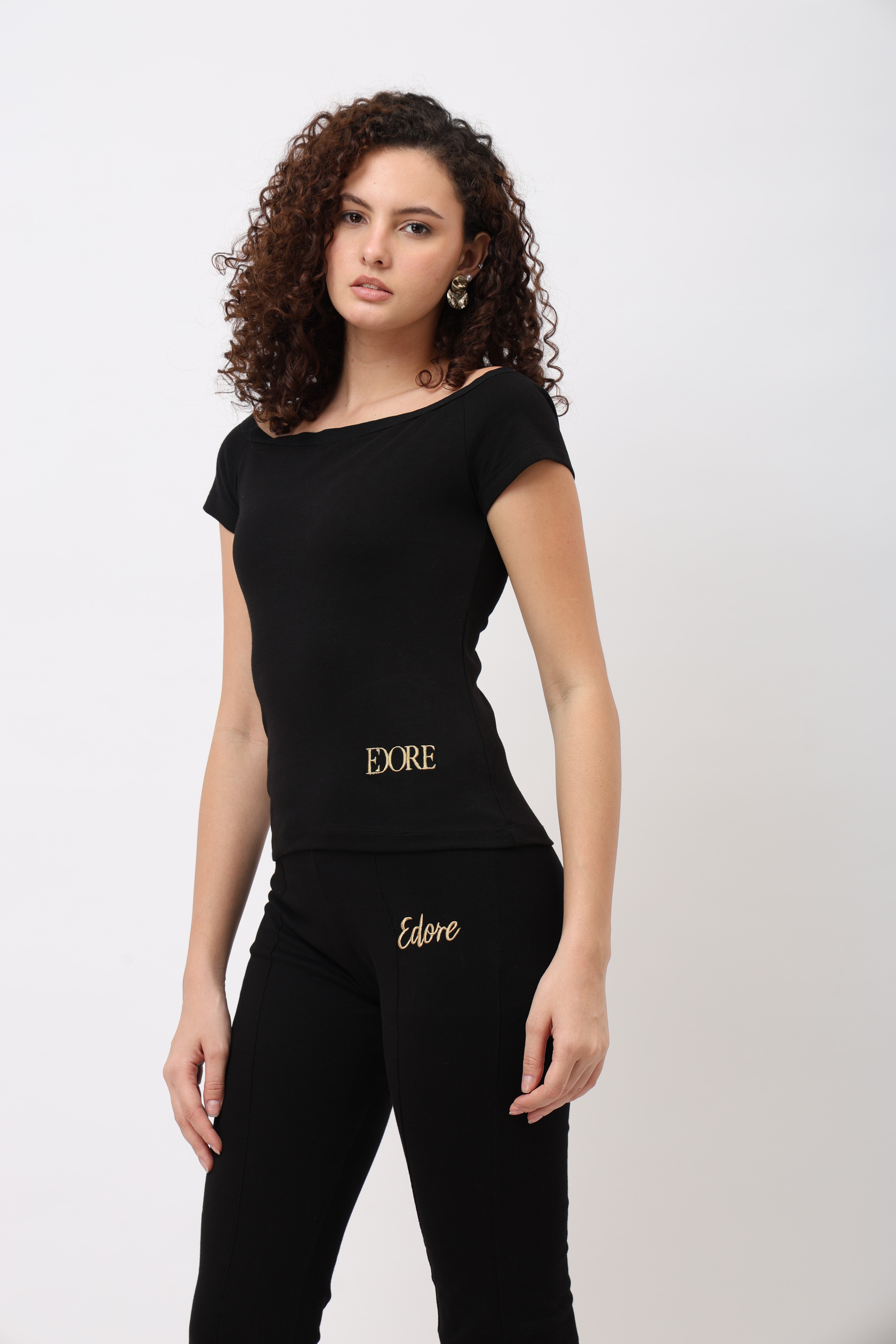 Veya Black Off-Shoulder Top