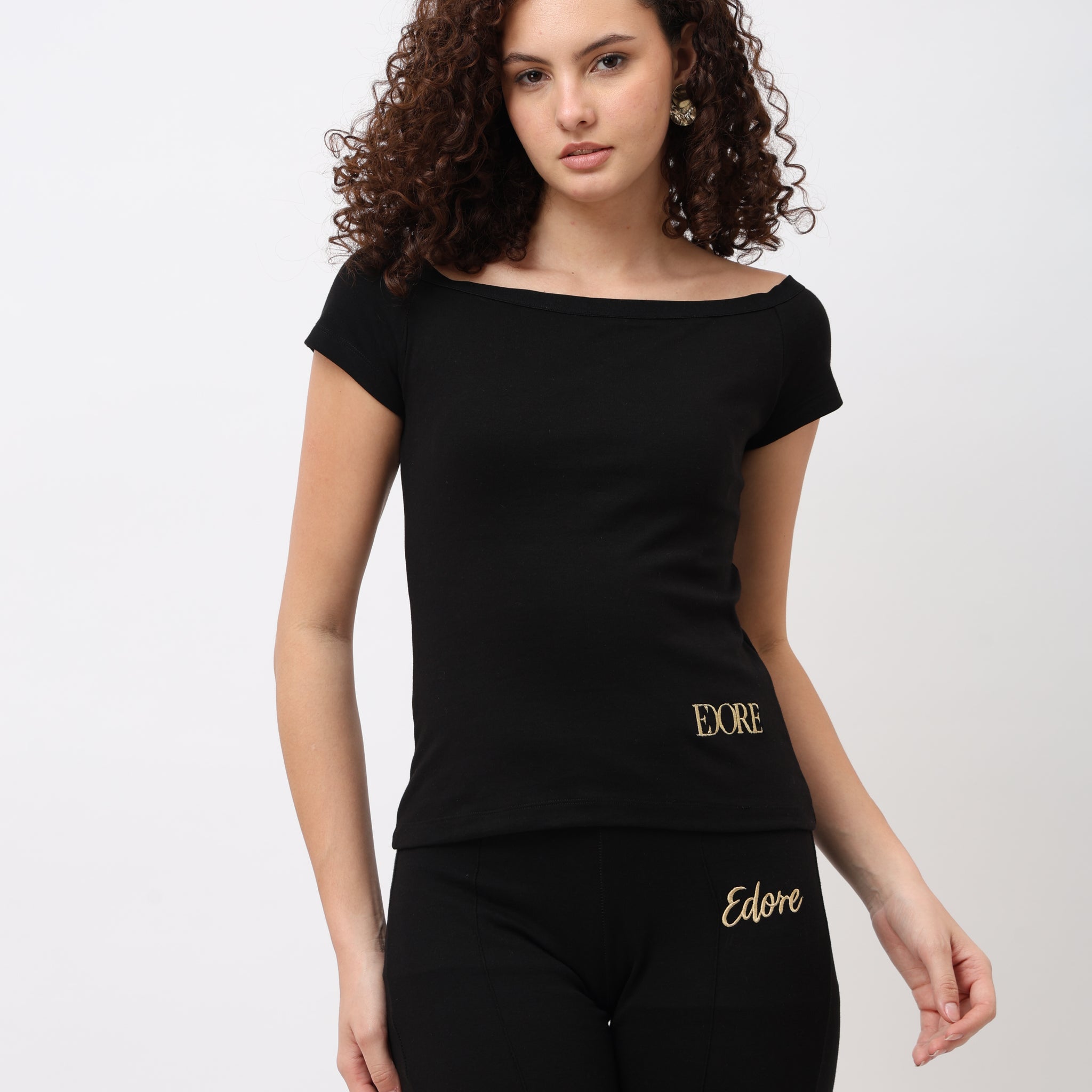 Veya Black Off-Shoulder Top