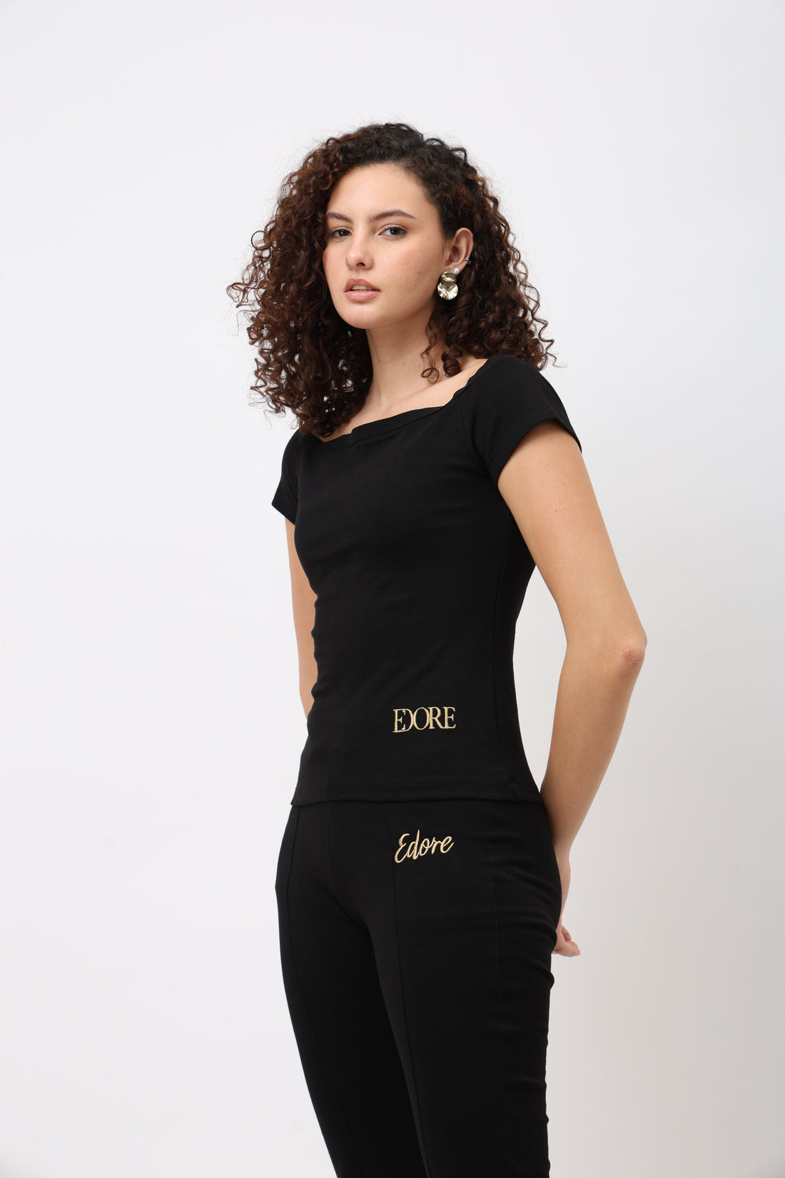 Veya Black Off-Shoulder Top