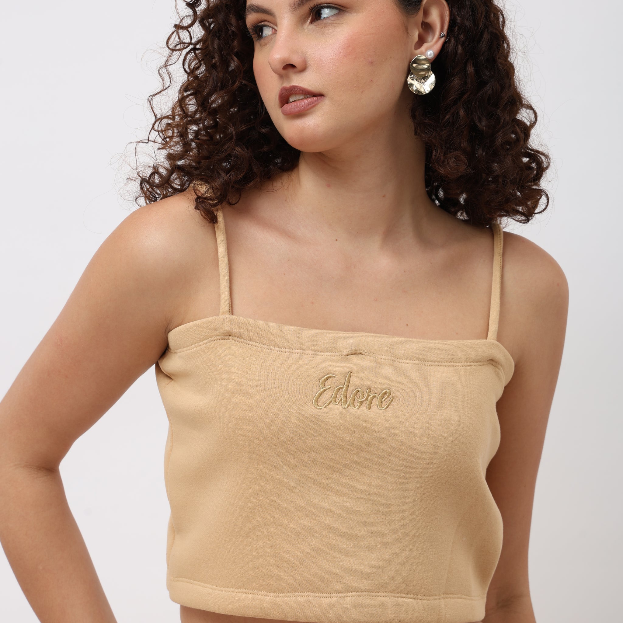 Lune Beige Cami Crop Top