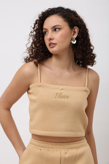 Lune Beige Cami Crop Top