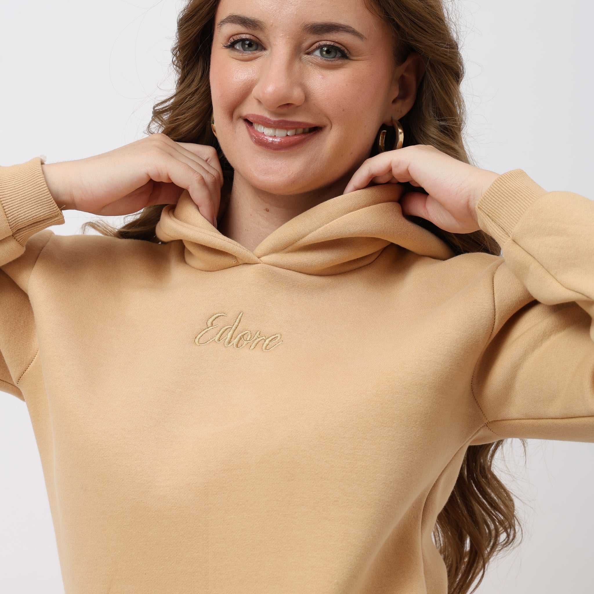 Viera Unisex Beige Hoodie