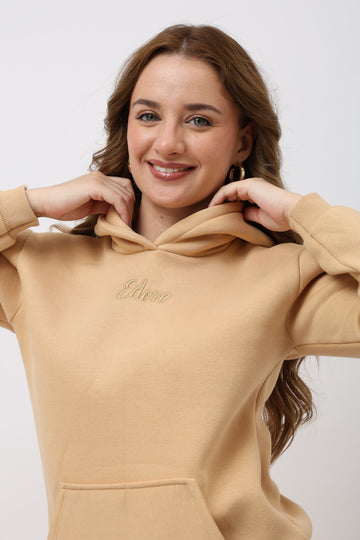 Viera Unisex Beige Hoodie