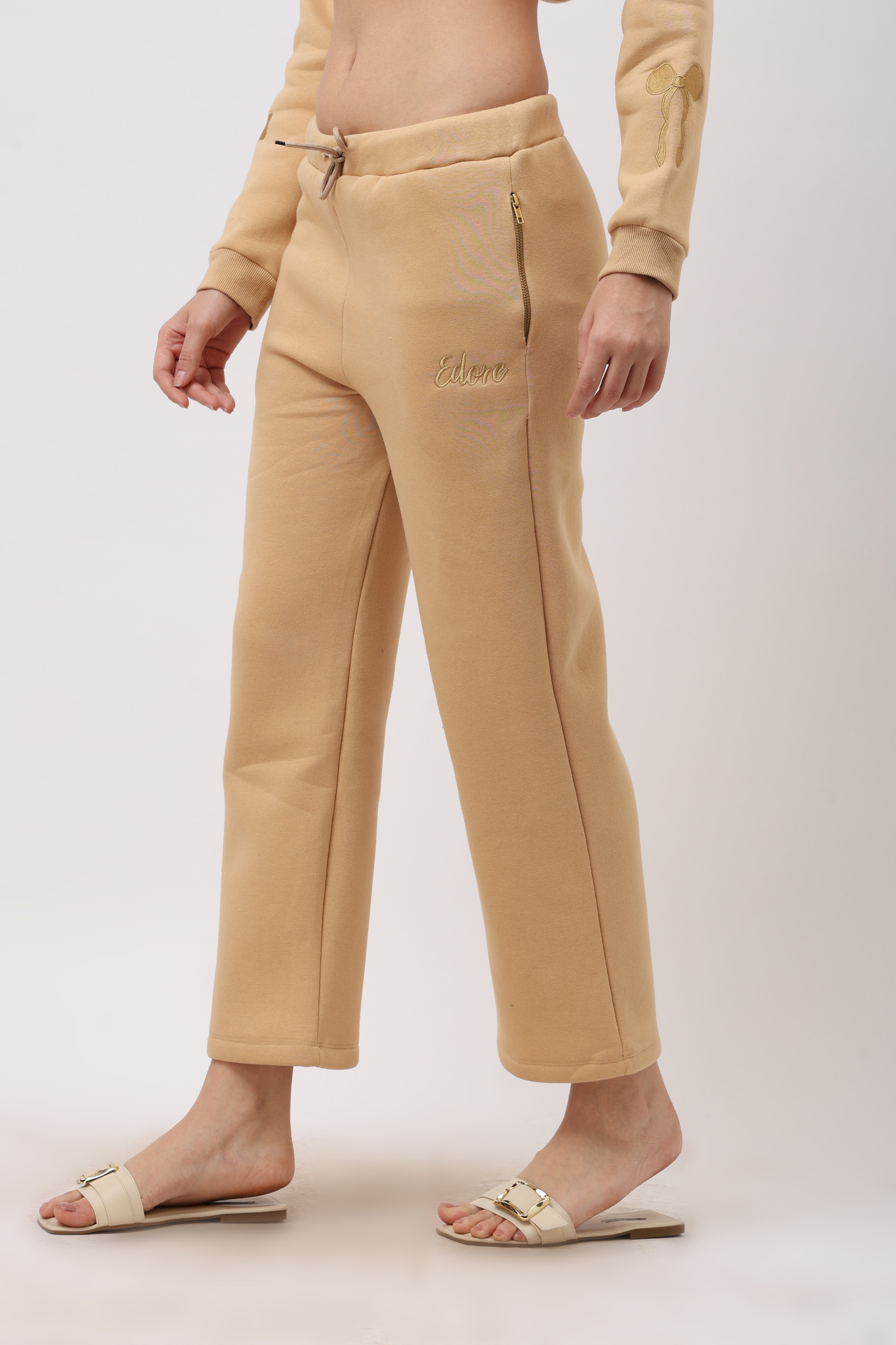 Cora Beige Straight Fit Pyjama