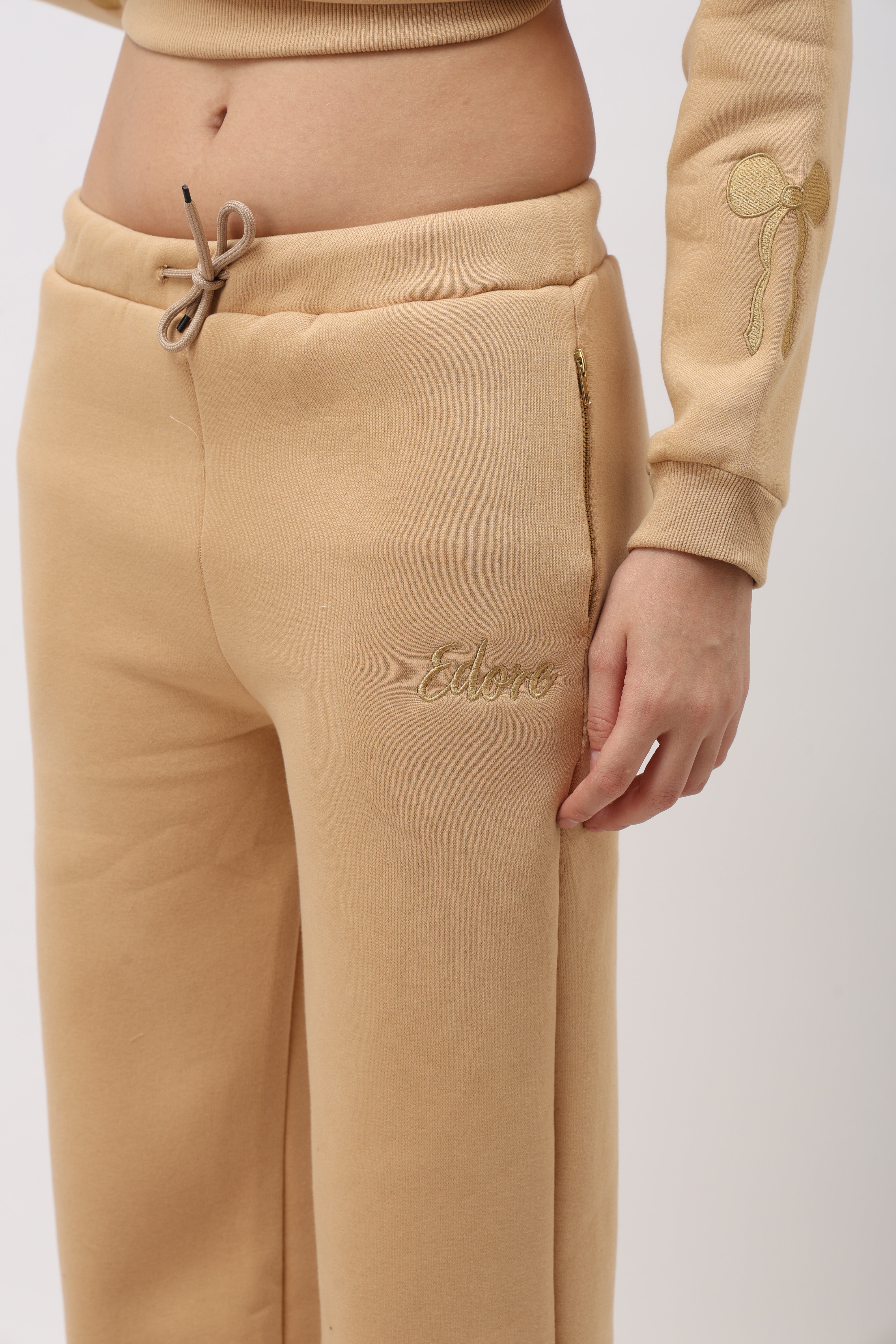 Cora Beige Straight Fit Pyjama