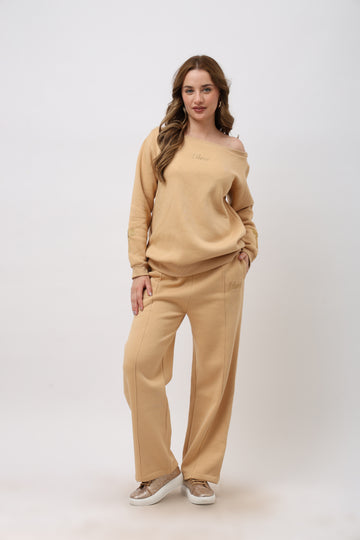 Lyra Beige Off Shoulder Co-ord Set