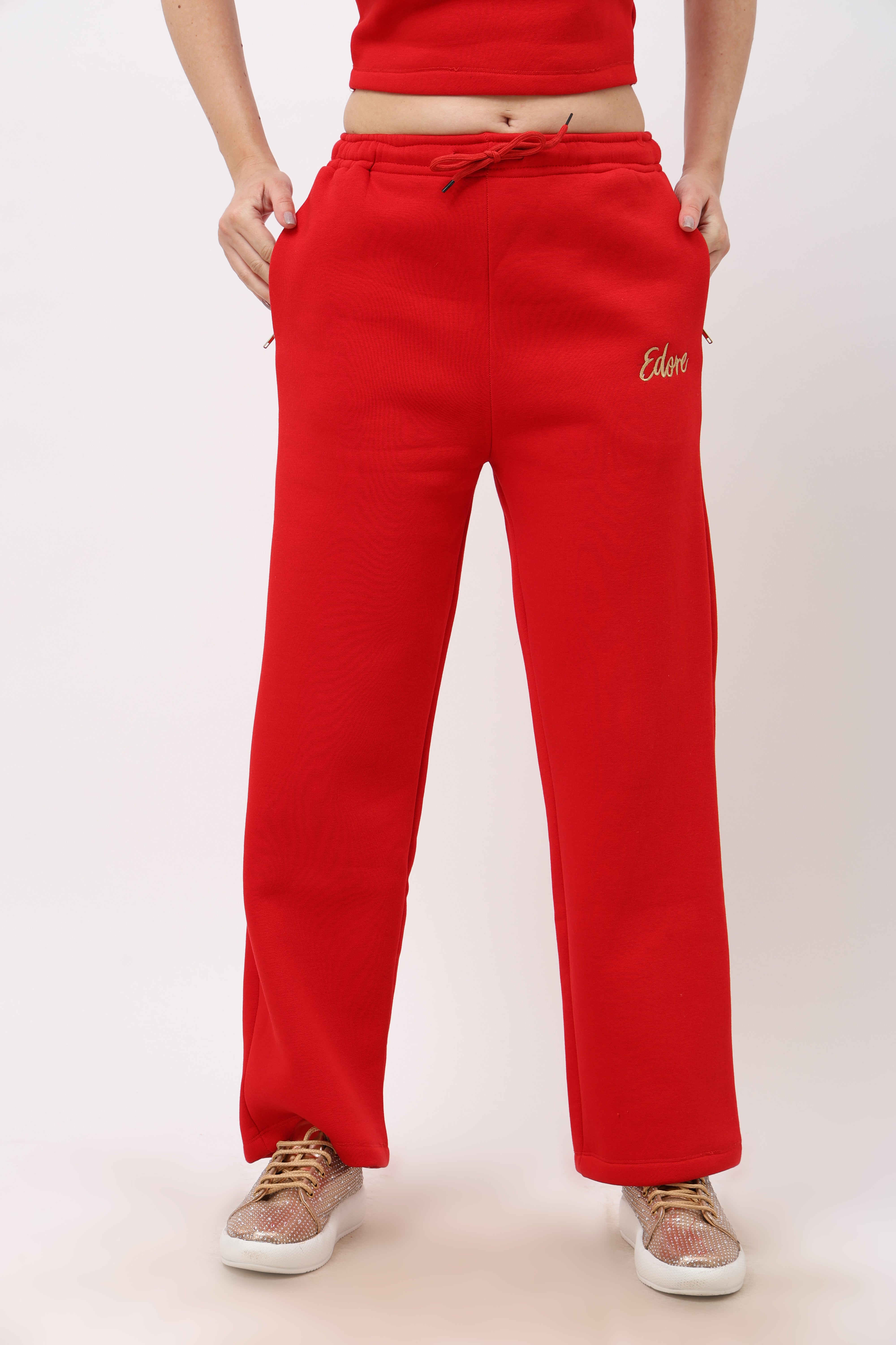 Cora Red Straight Fit Pyjama