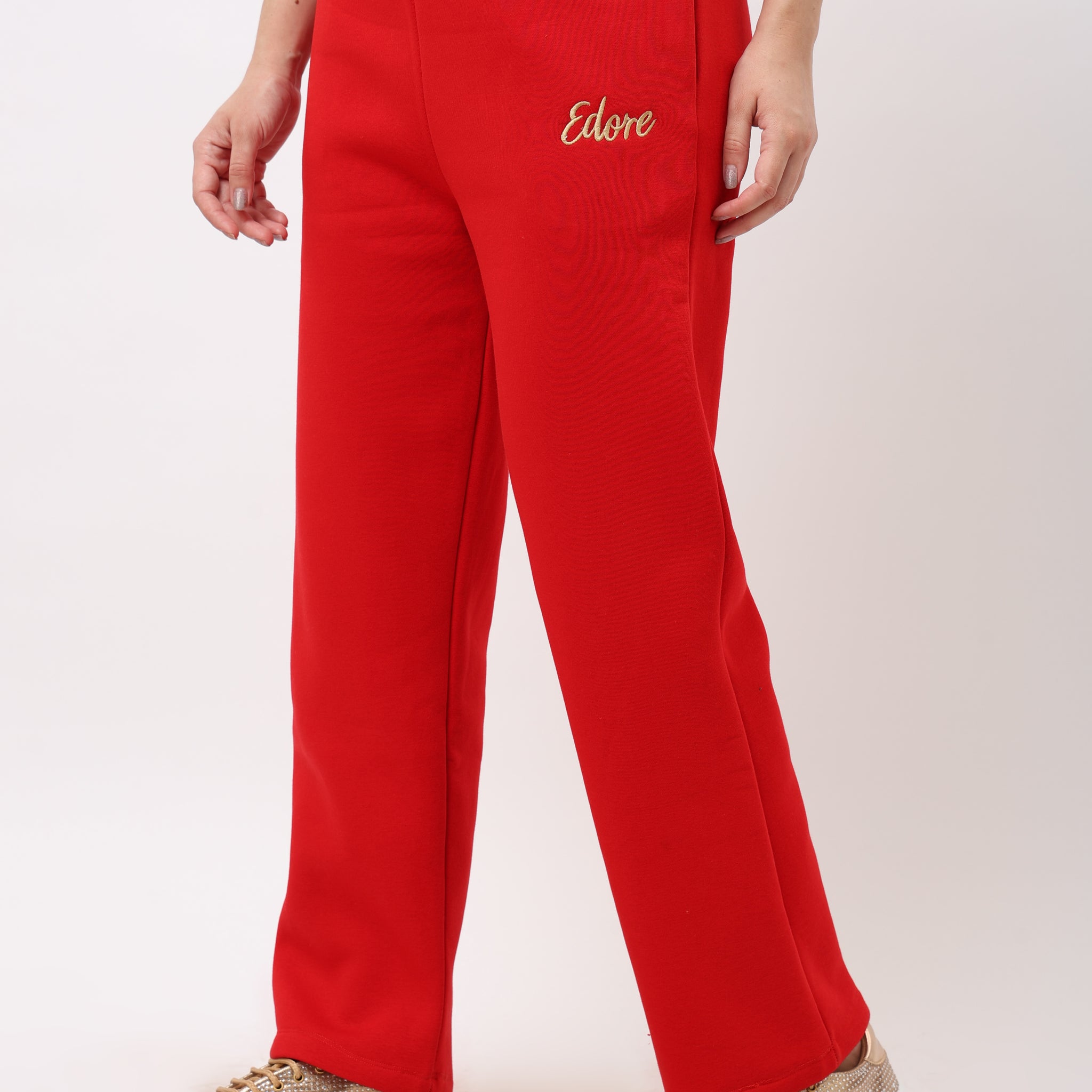 Cora Red Straight Fit Pyjama