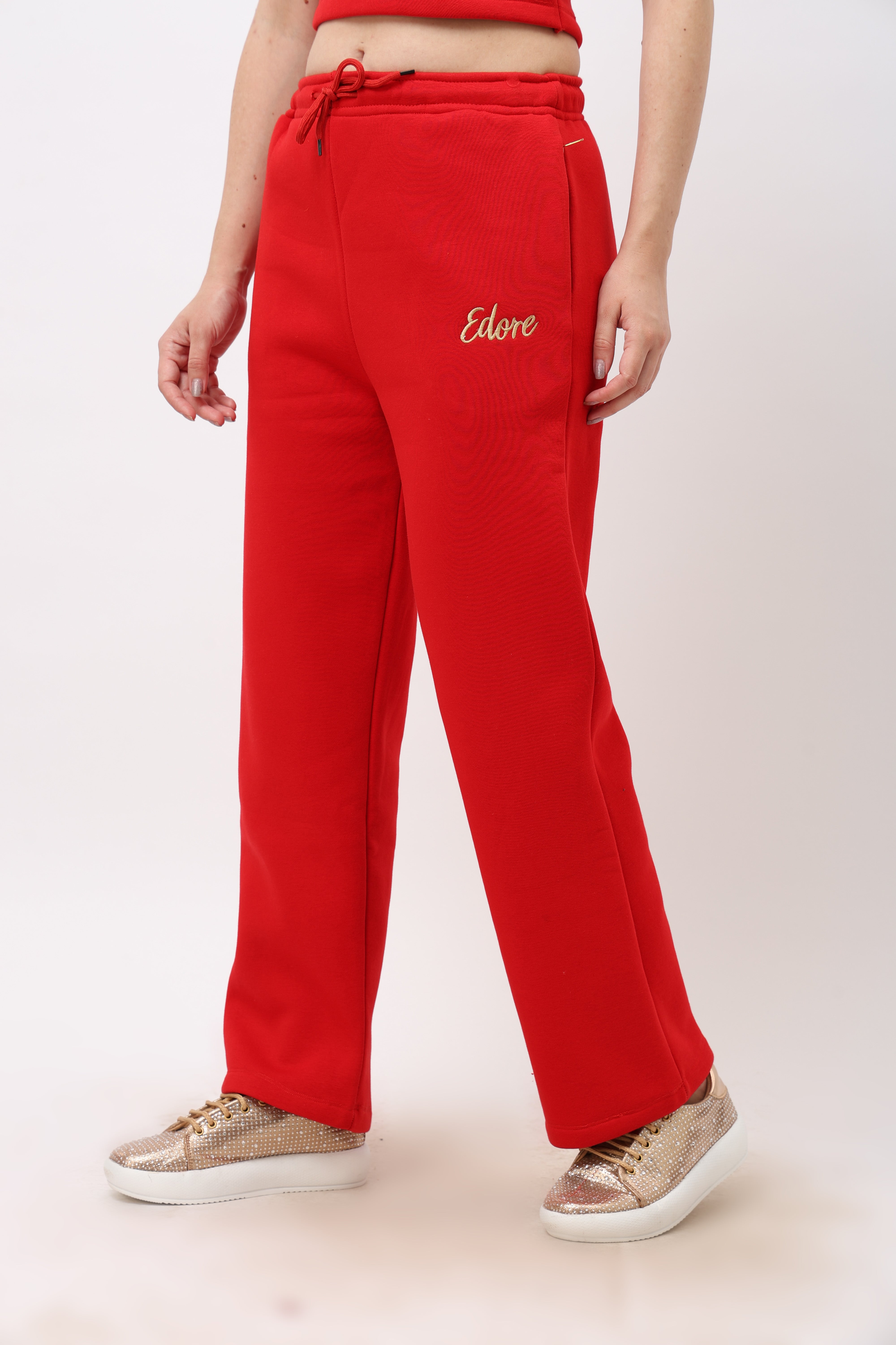 Cora Red Straight Fit Pyjama