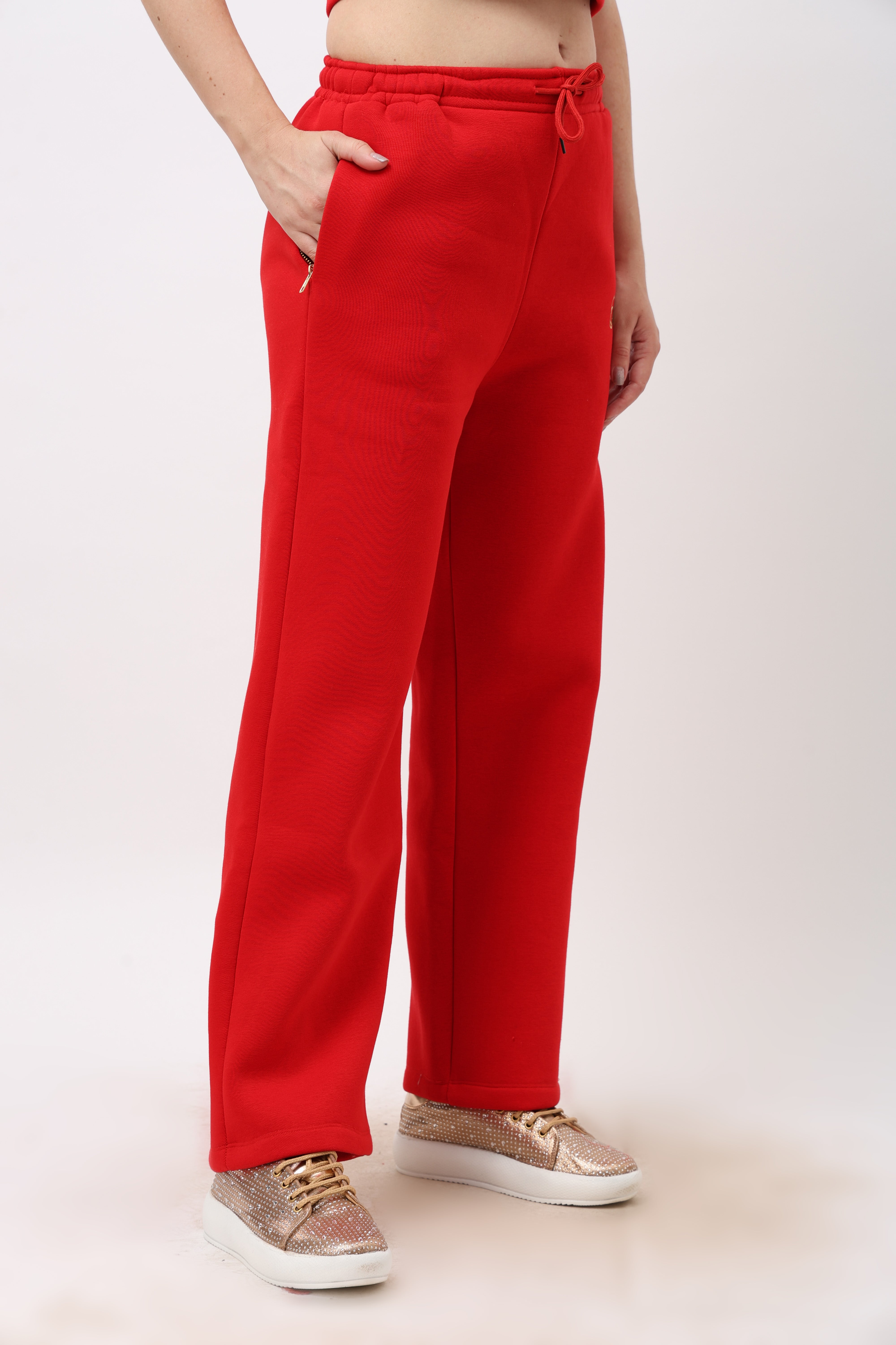 Cora Red Straight Fit Pyjama