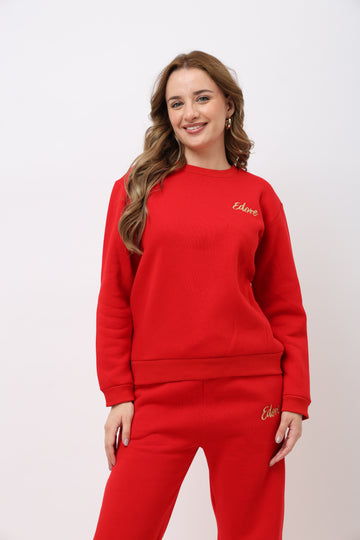 Eron Unisex Red Sweatshirt