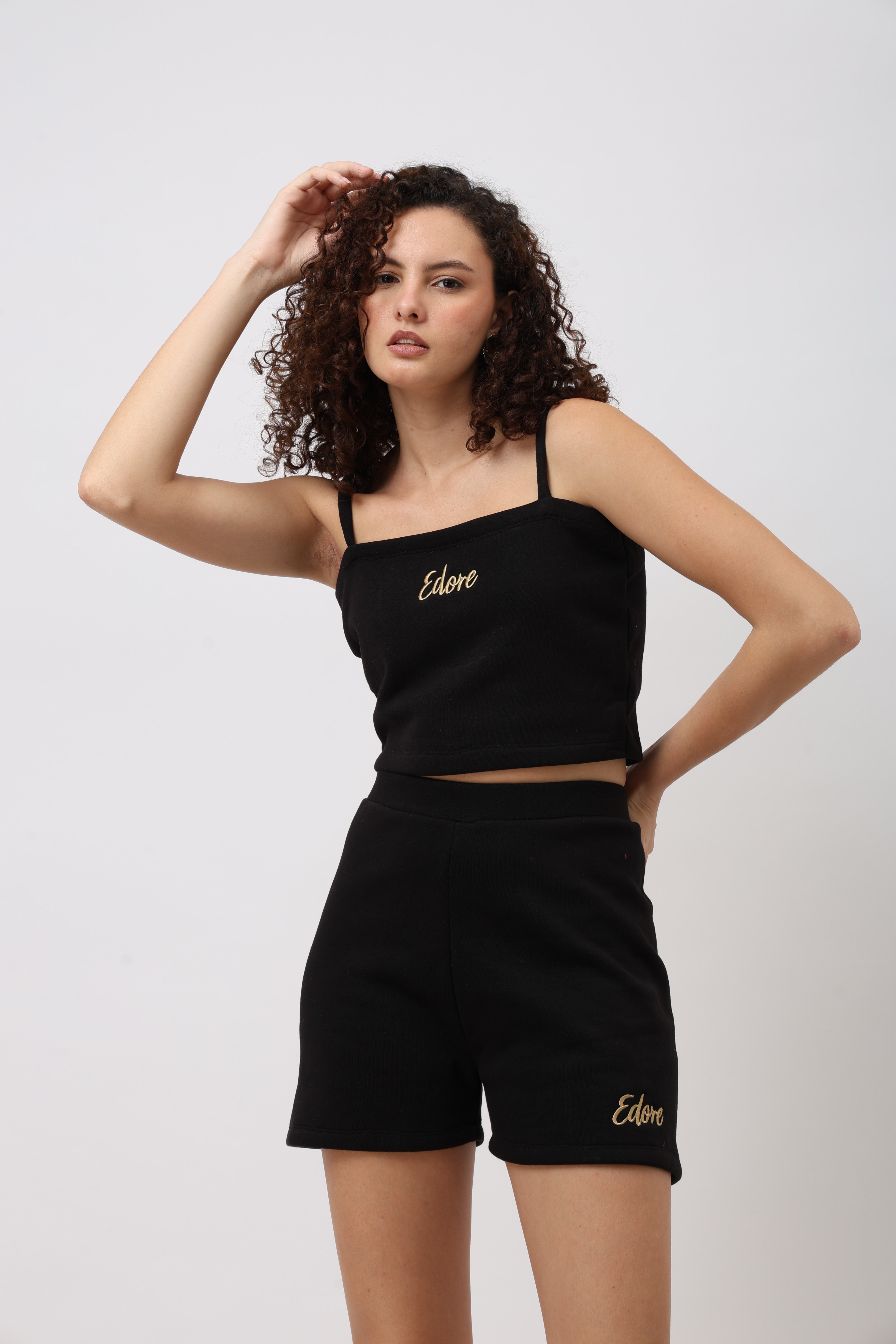 Lune Black Cami Crop Top