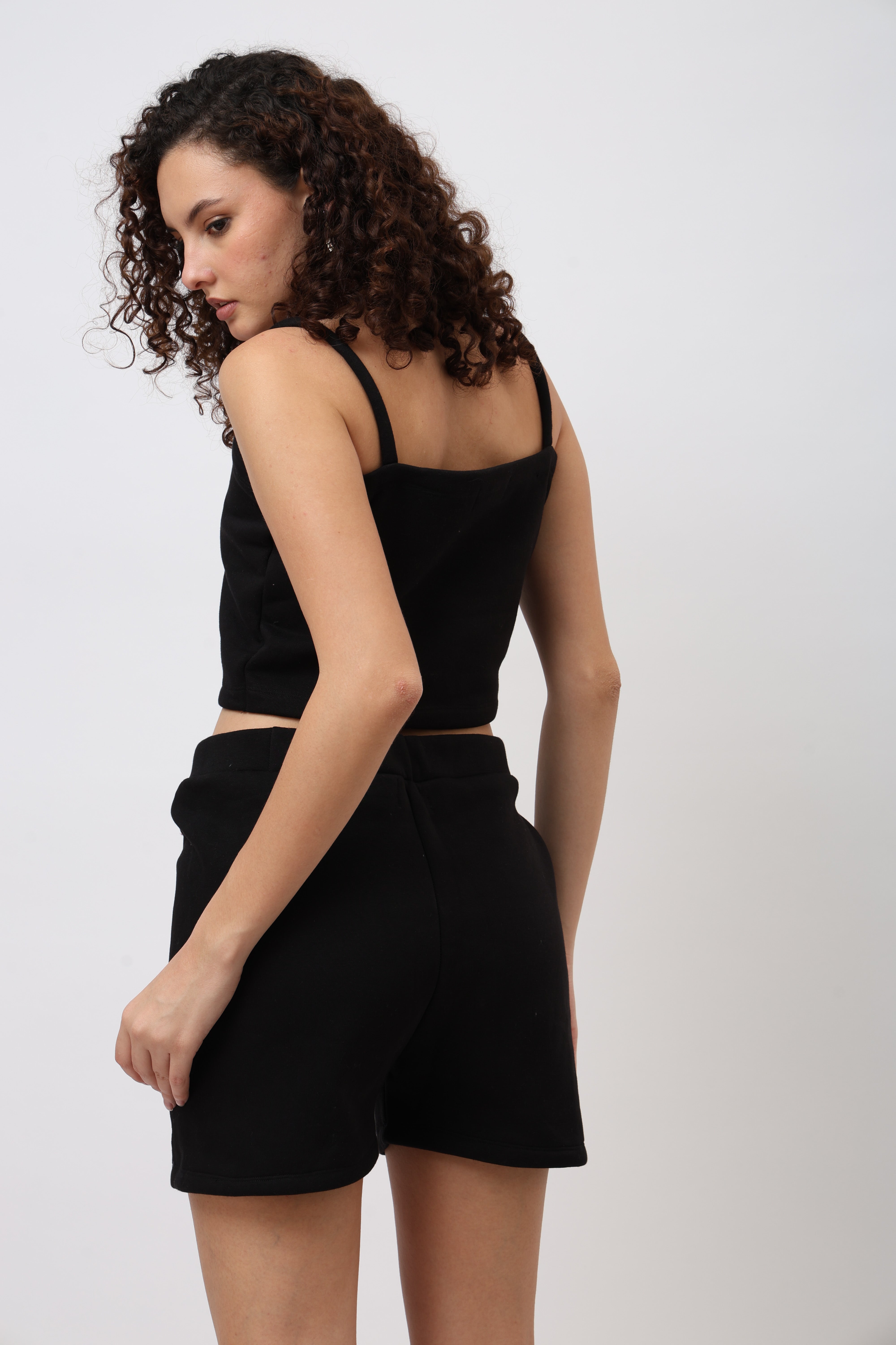 Lune Black Cami Crop Top