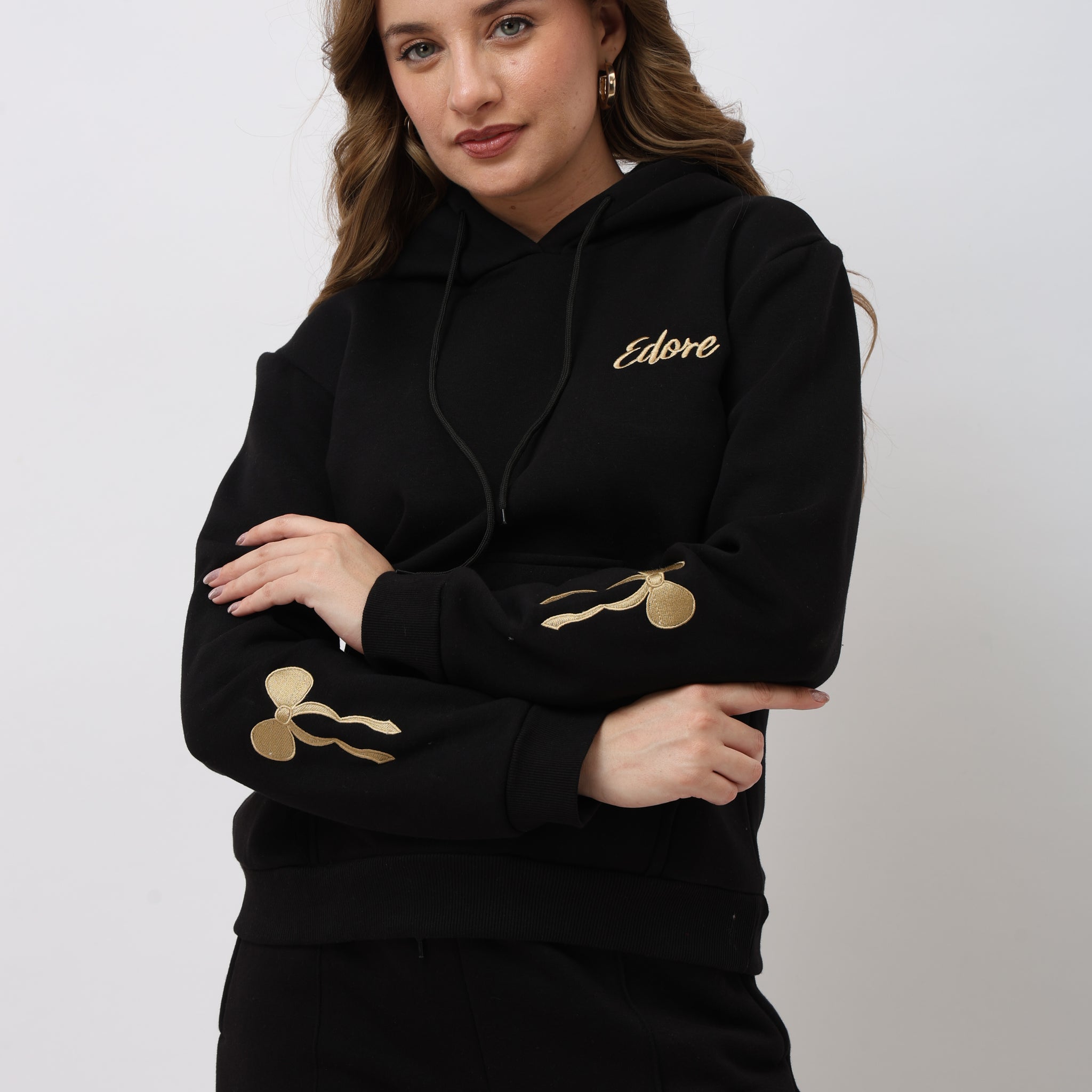 Rhea Black Bow Hoodie