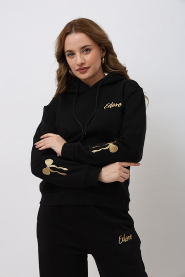 Rhea Black Bow Hoodie
