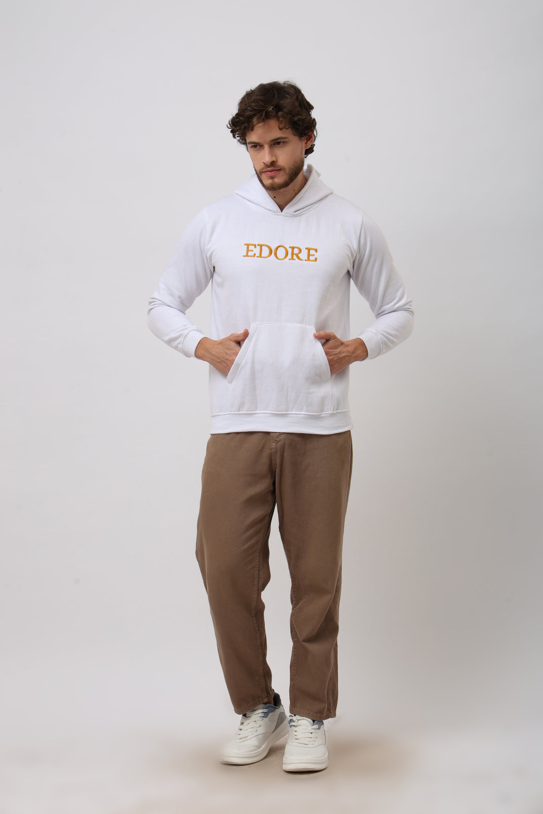 Unisex White Edore Hoodie