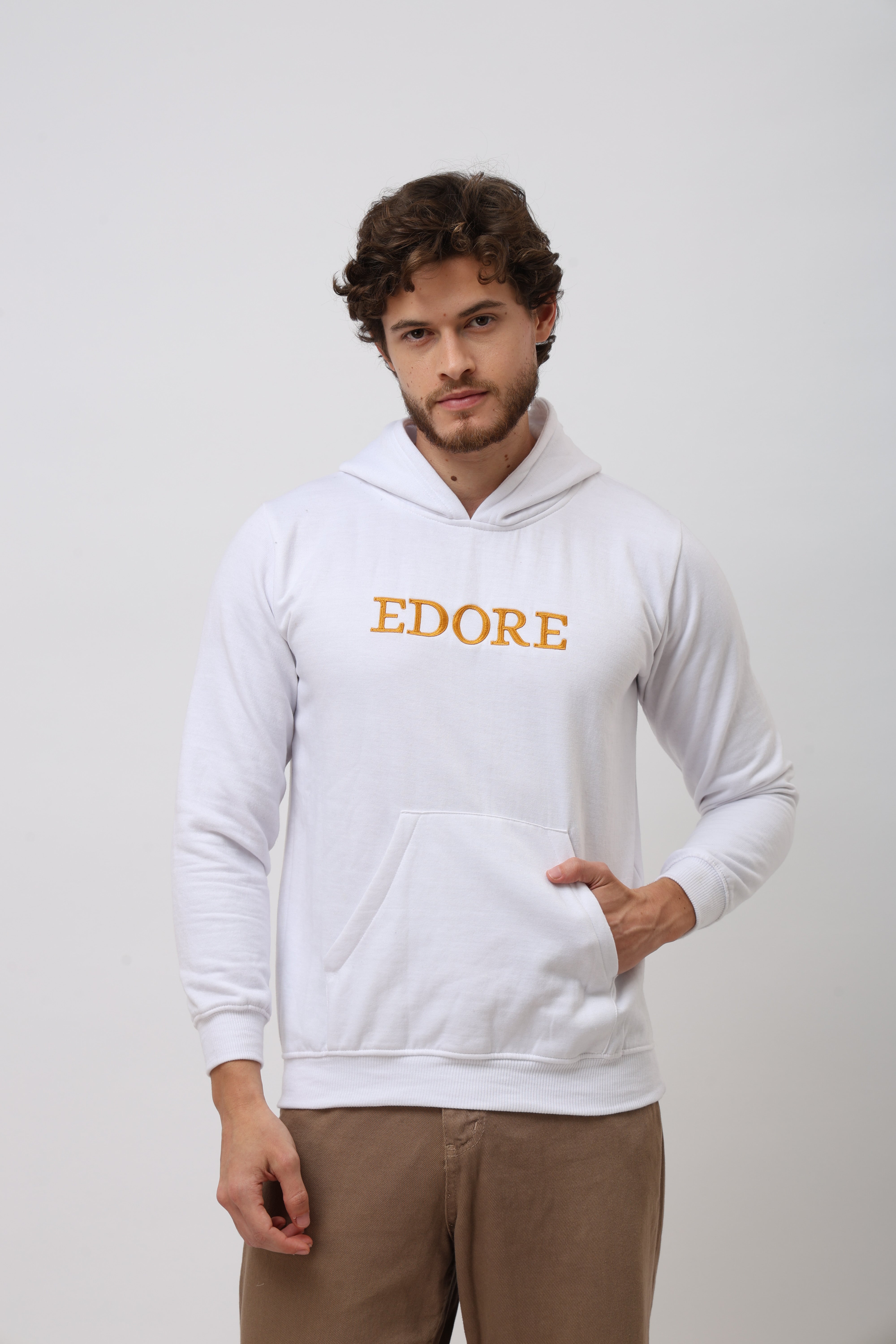 Unisex White Edore Hoodie