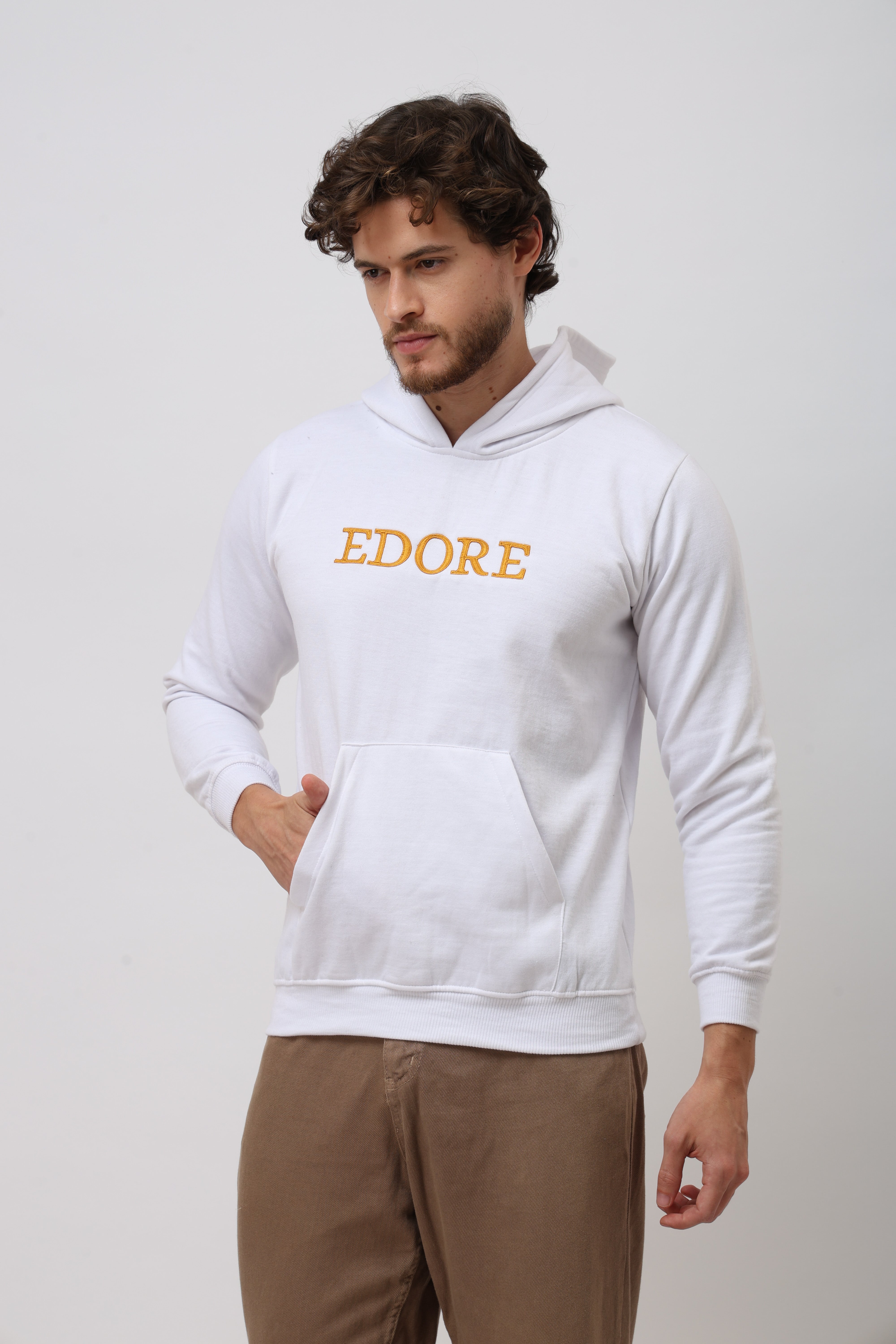 Unisex White Edore Hoodie