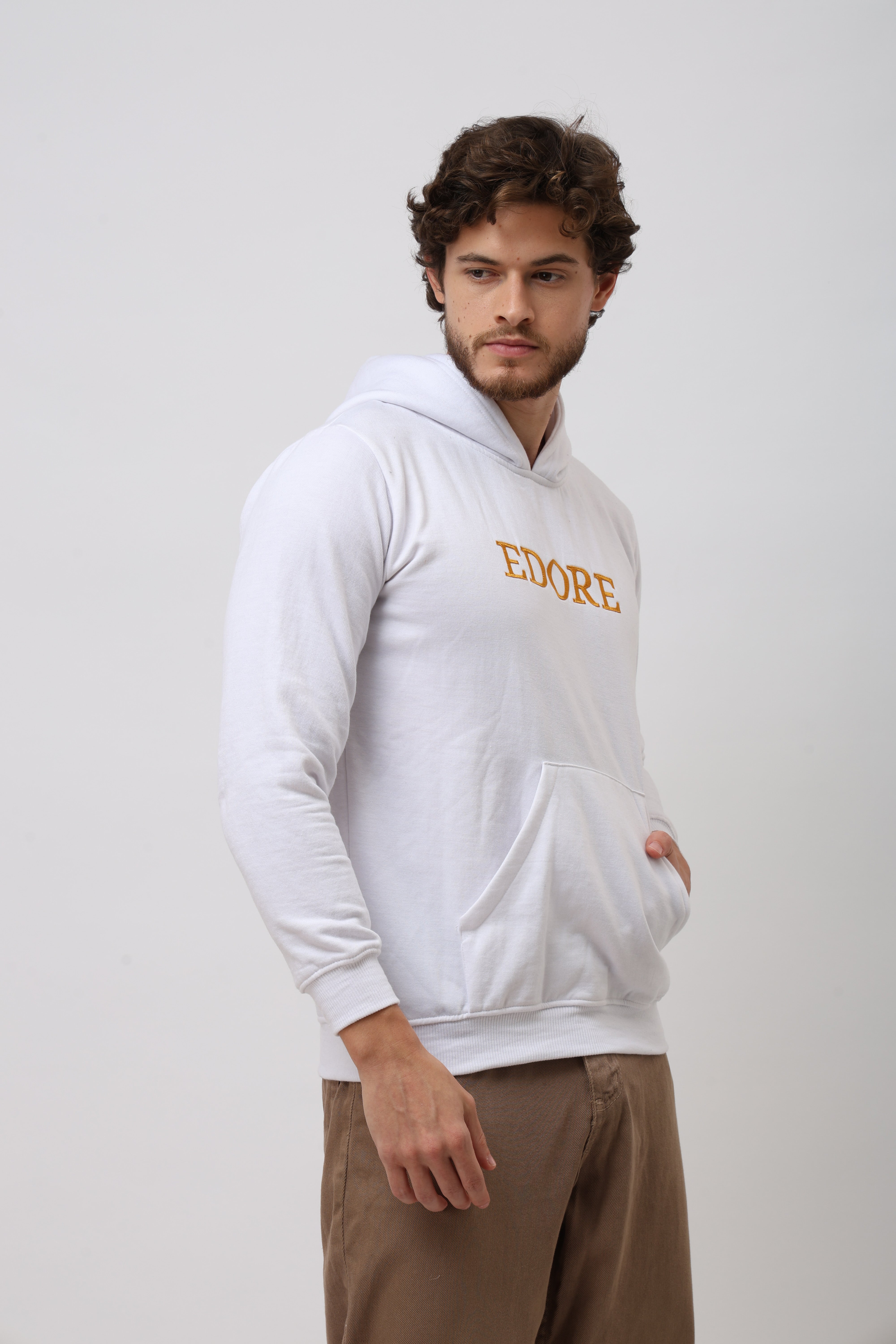 Unisex White Edore Hoodie