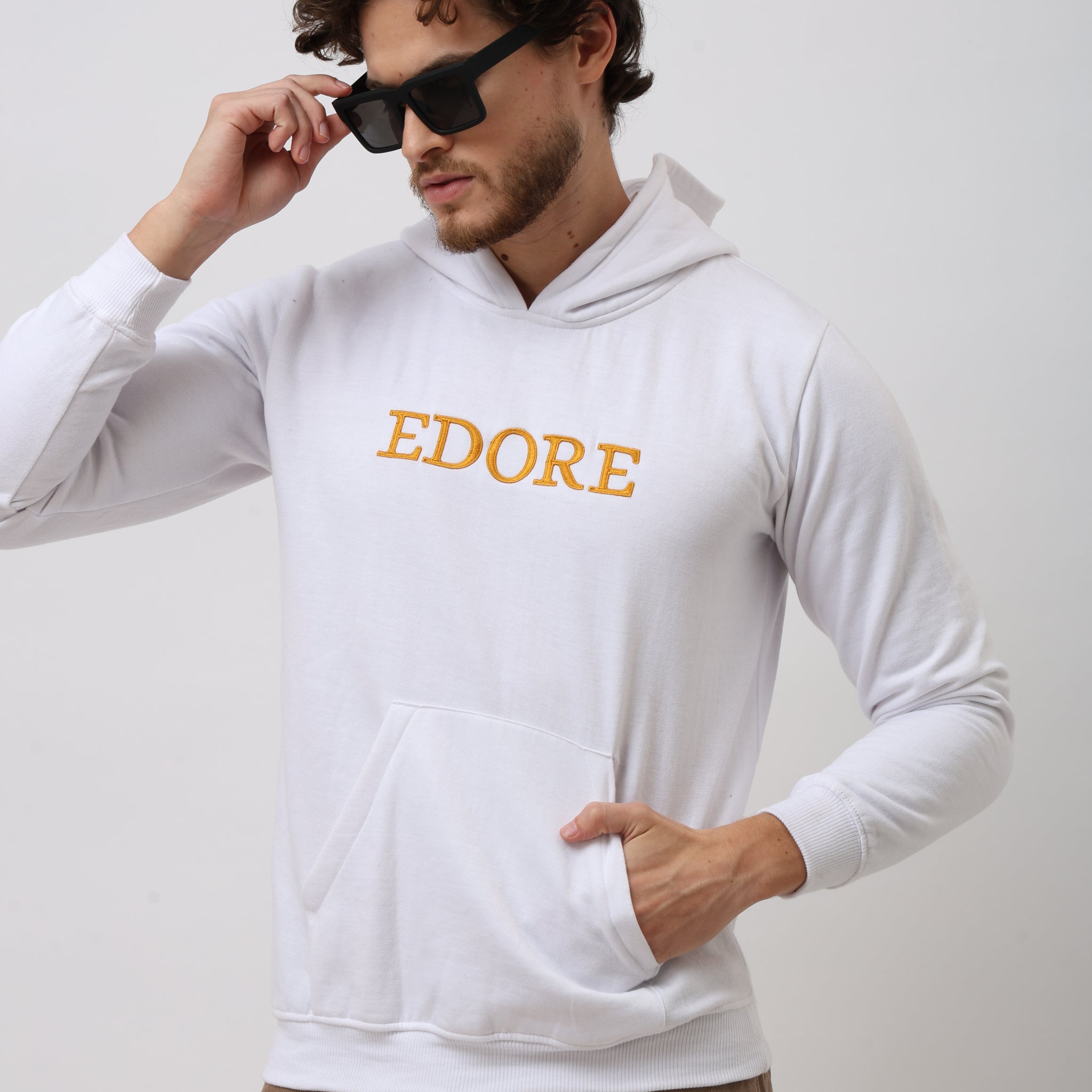 Unisex White Edore Hoodie