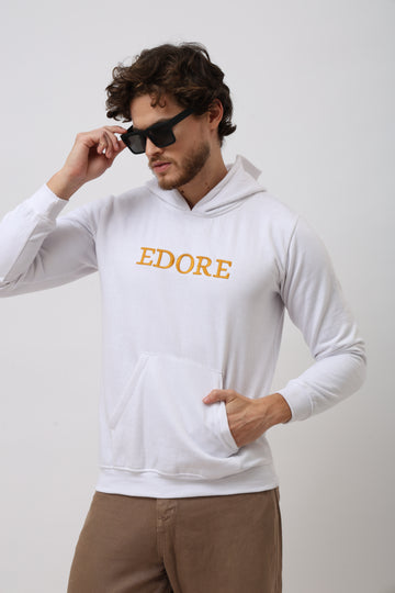 Unisex White Edore Hoodie