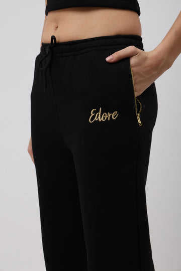 Cora Black Straight Fit Pyjama