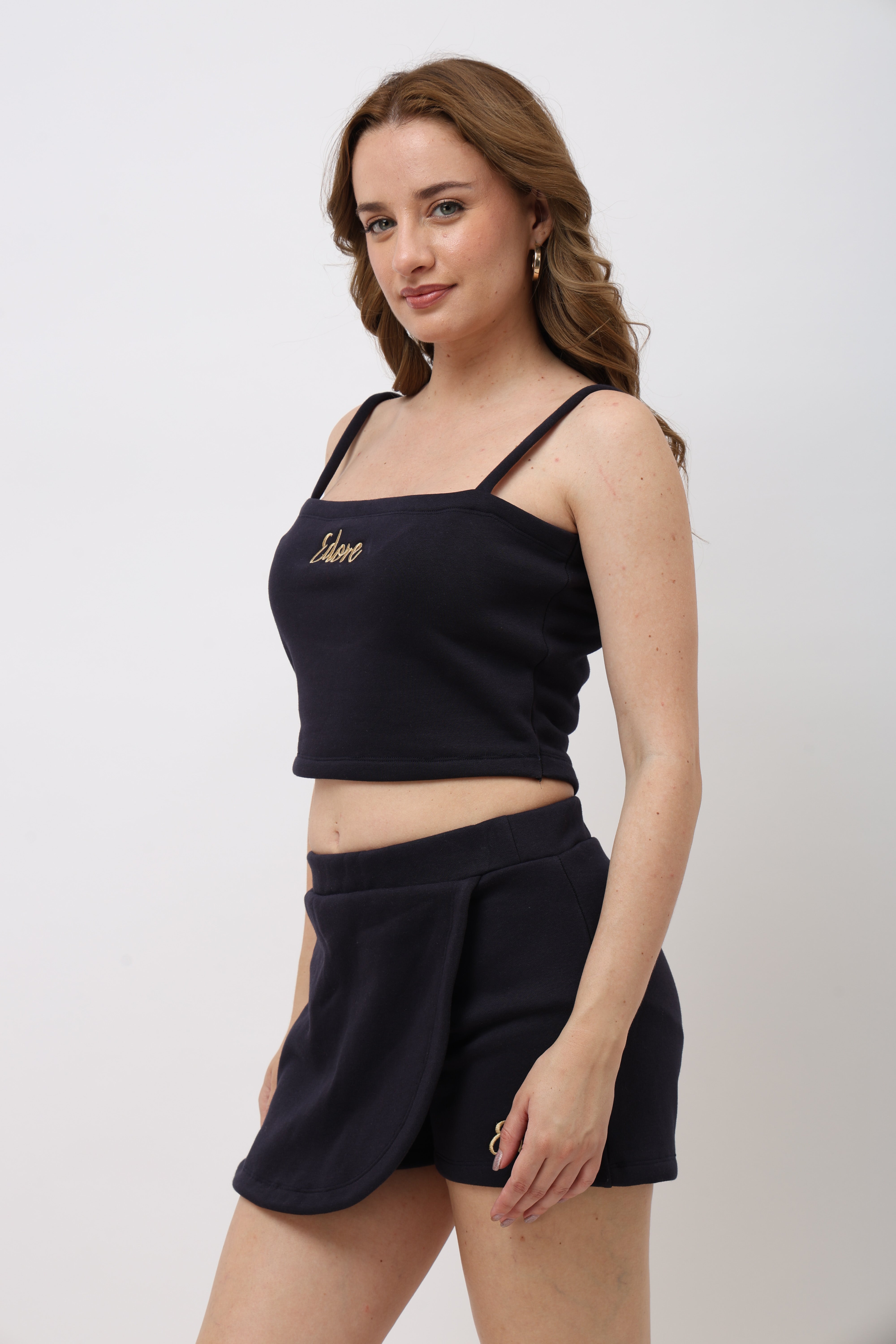 Lune Navy Blue Cami Crop Top
