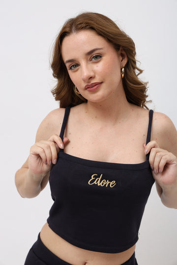 Lune Navy Blue Cami Crop Top