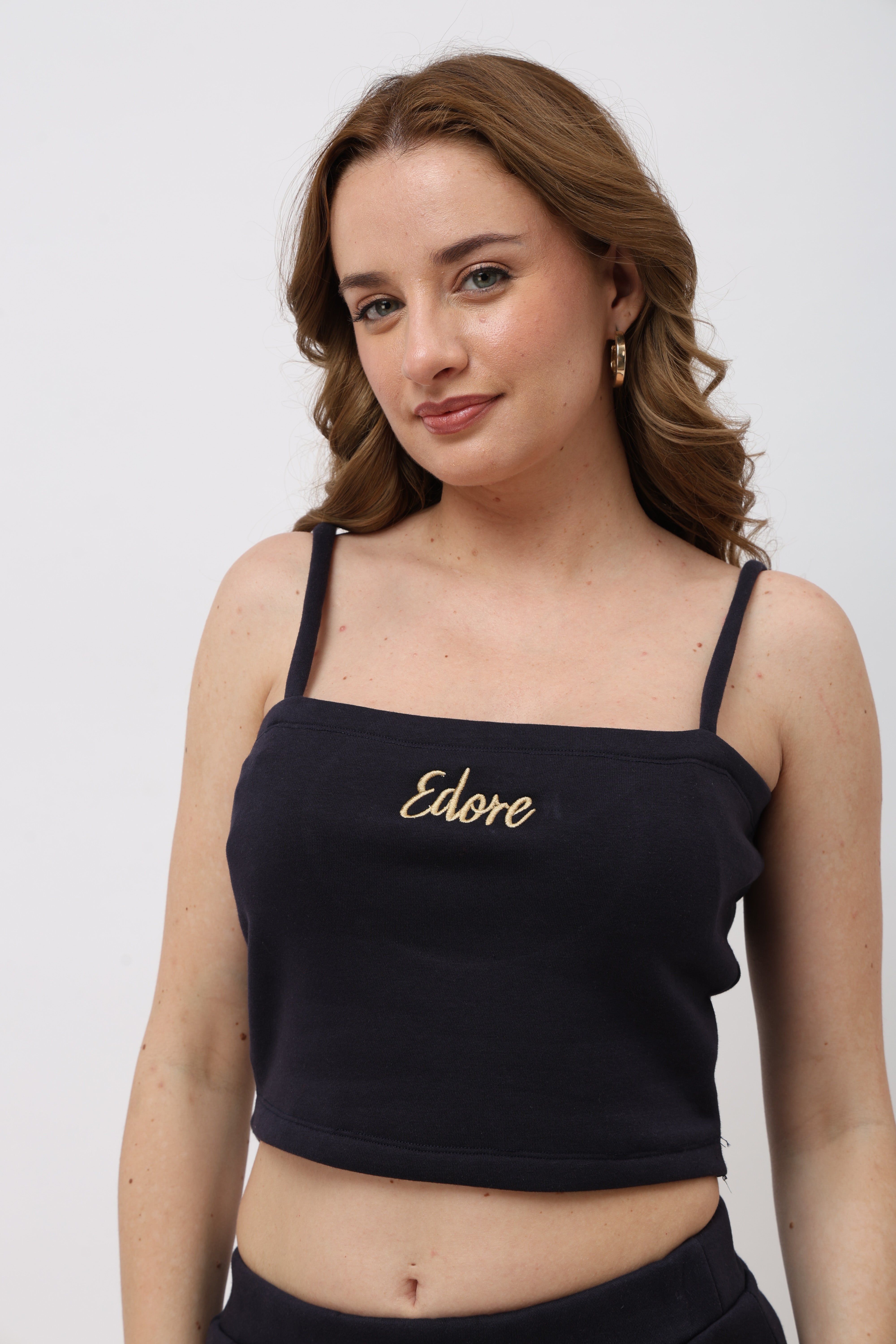 Lune Navy Blue Cami Crop Top