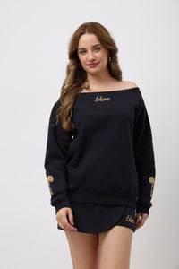 Arden Navy Blue Off Shoulder Co-ord Set