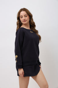 Arden Navy Blue Off Shoulder Co-ord Set