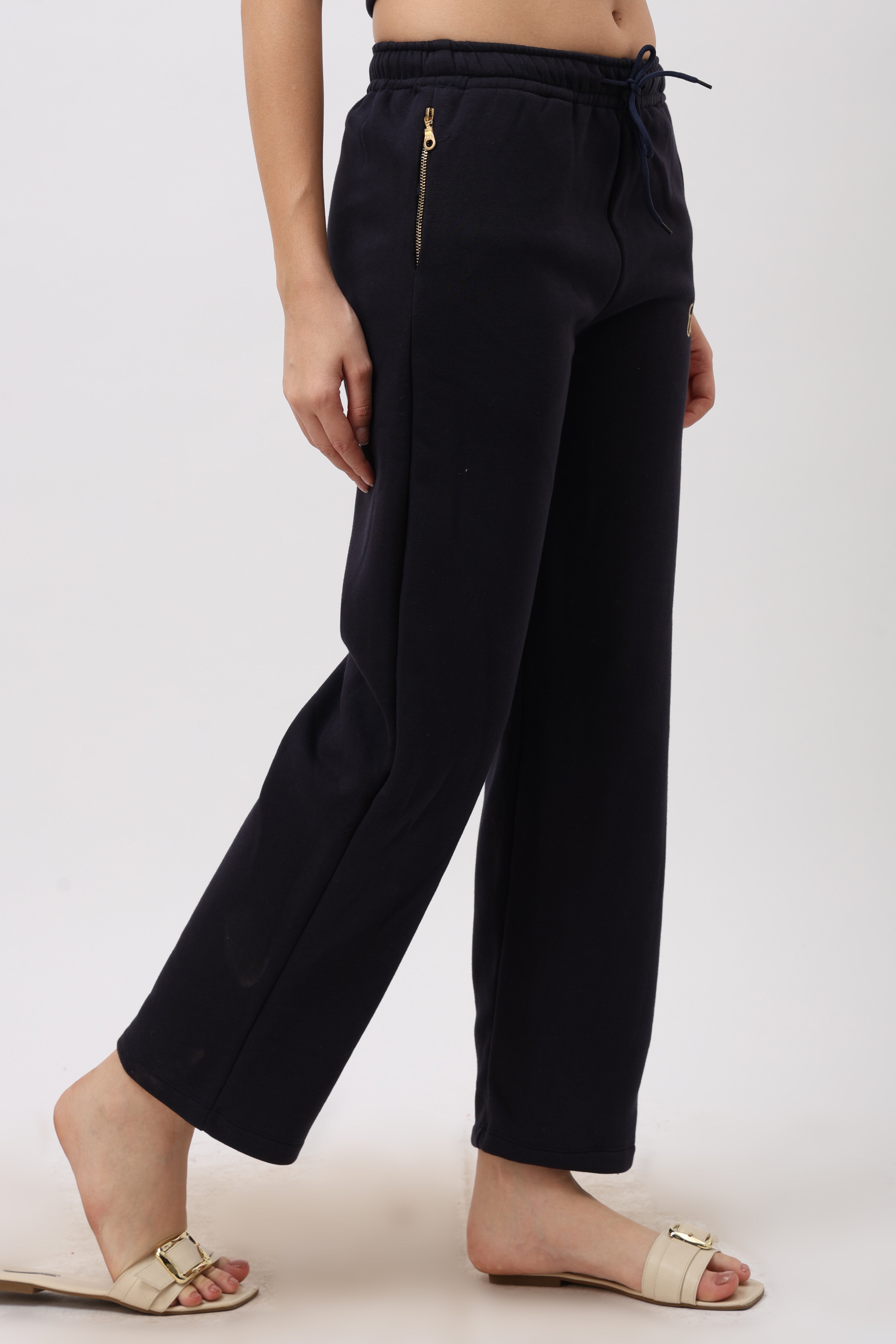 Cora Navy Blue Straight Fit Pyjama