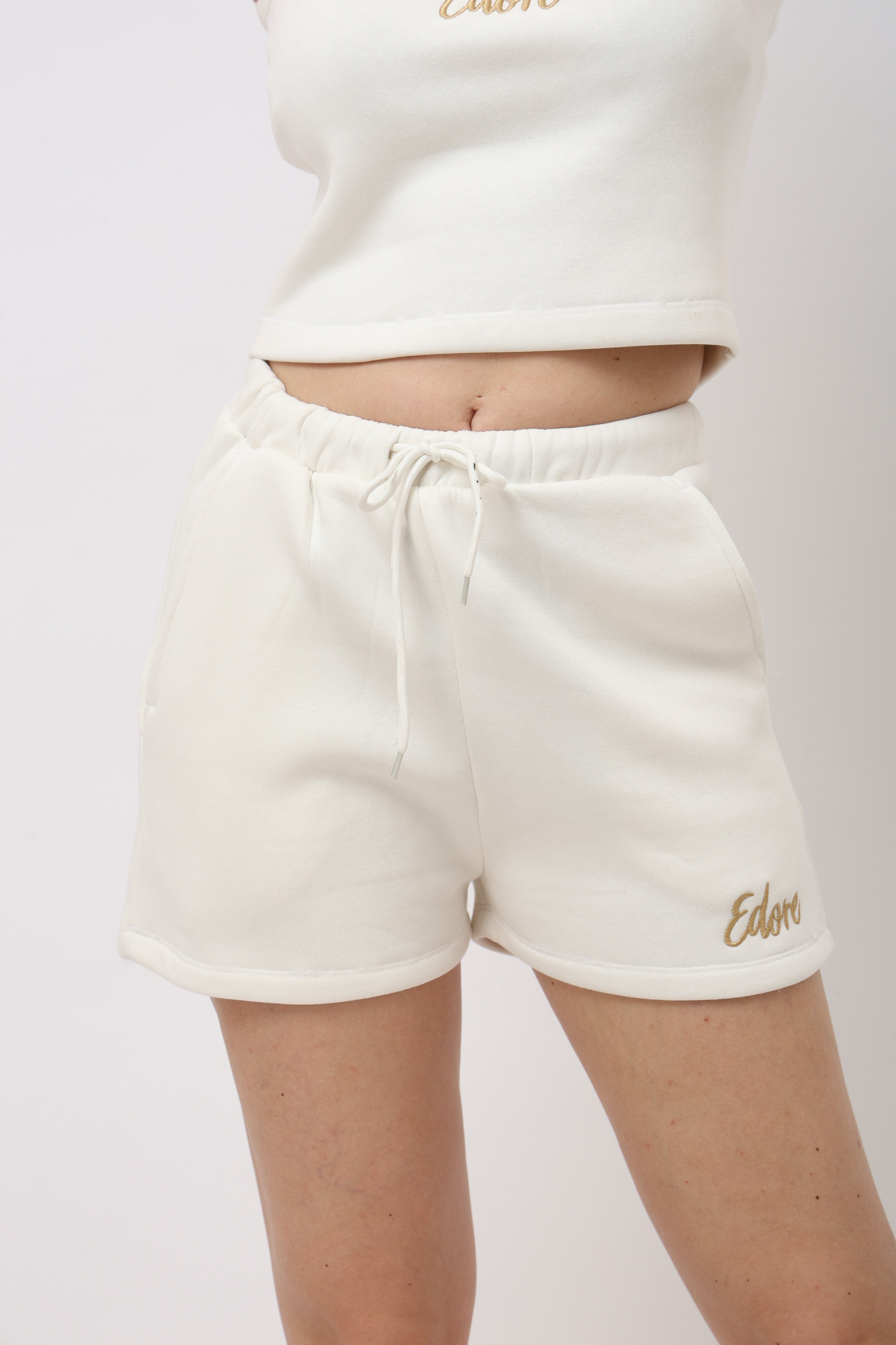 Lune Off White Cami Crop Top