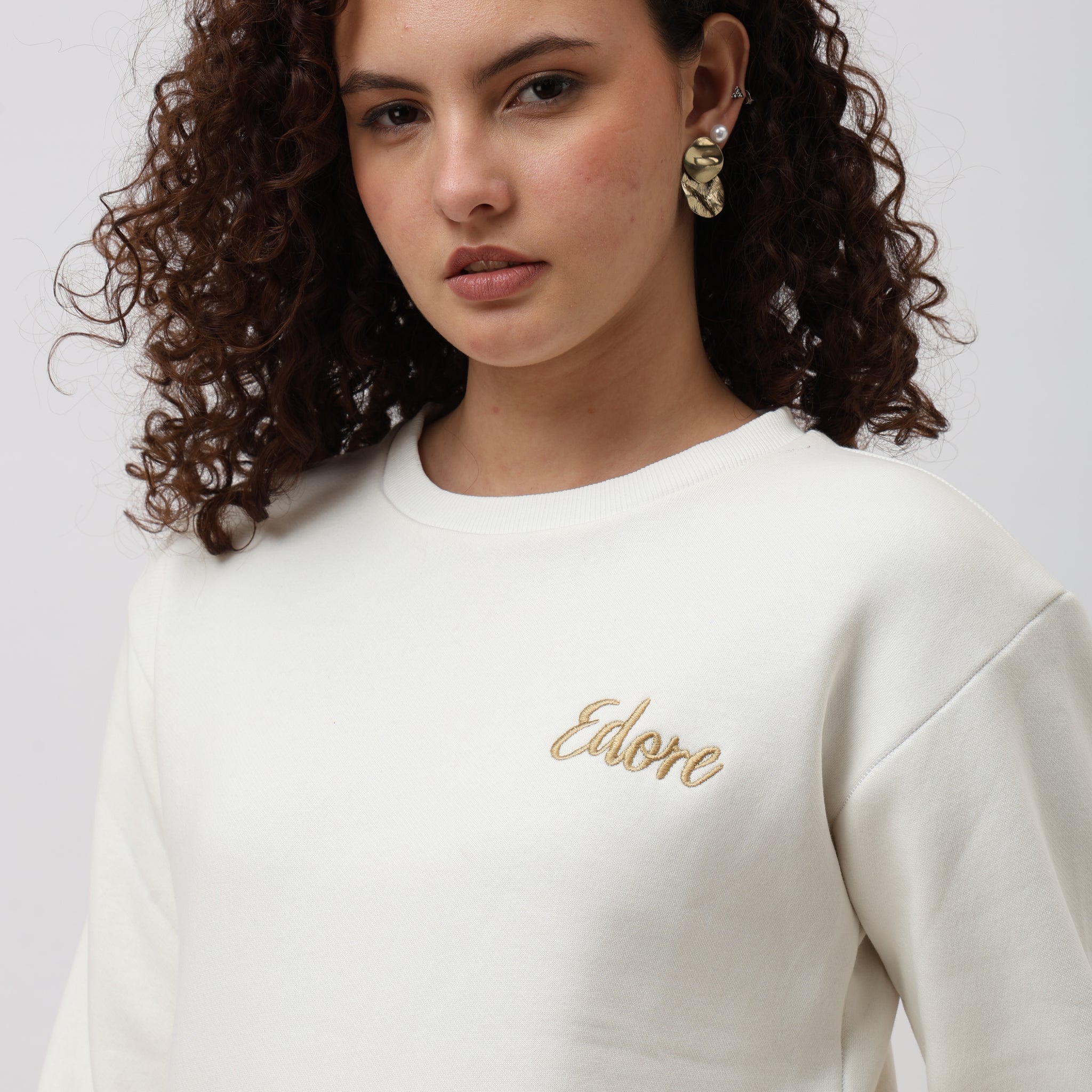 Eron Unisex Off White Sweatshirt