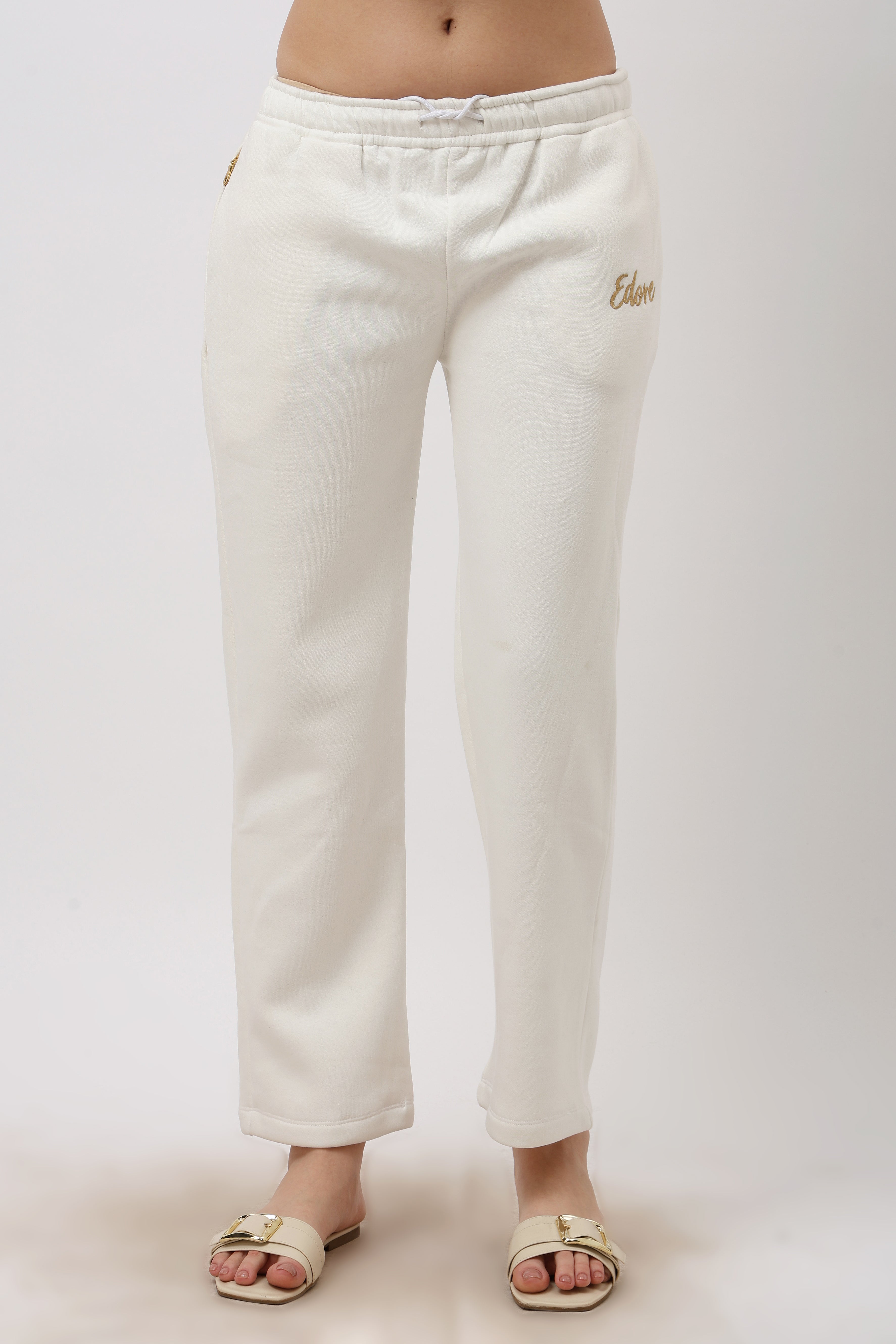 Cora Off White Straight Fit Pyjama